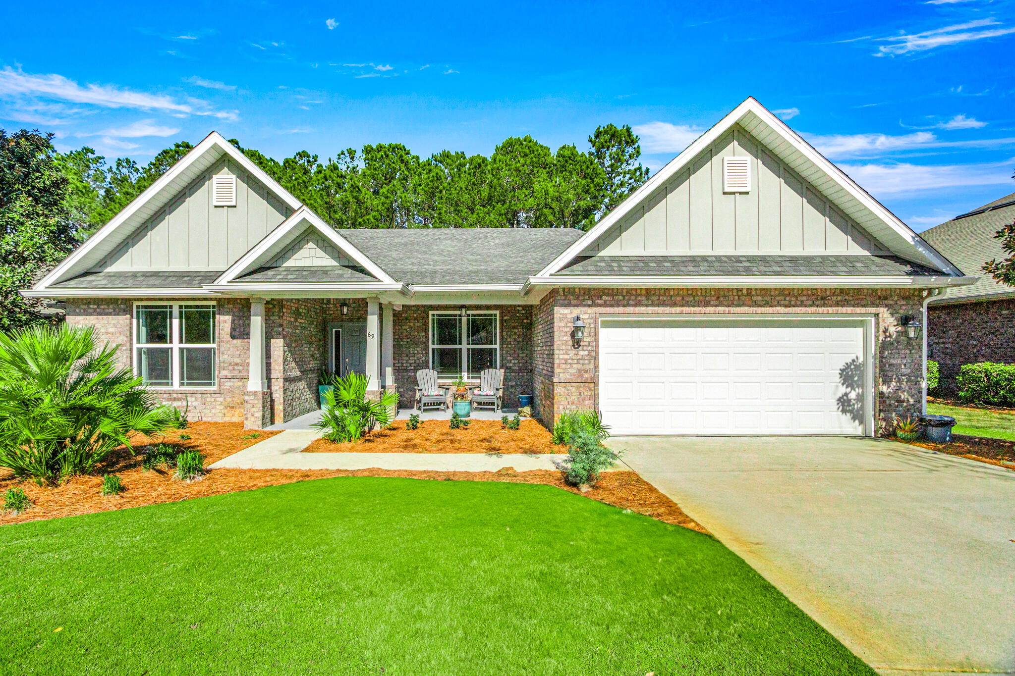 Envision yourself enjoying this expansive space. Nearly 1/2 acre of outdoor beauty featuring a fully fenced yard and inviting firepit frames this beautiful brick home loaded with luxury finishes . Volume ceiling combined with an open floor plan make for a dramatic look and feel . This 4/3 has a flex room with a closet and can easily be converted into a 5th bedroom. The kitchen features new LG blackened stainless appliances and granite counter-tops. New commercial-grade Maytag washer and dryer. Paint upgraded to Sherwin Williams cashmere throughout including ceilings and trim. Upgraded LED light fixtures and ceiling fans throughout.  Recent floating wood laminate flooring upgrade.  Oversized garage to store your vehicles and so much more!