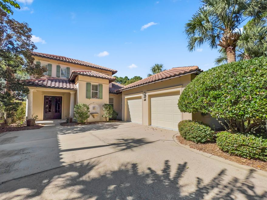 NEW PRICE! If you think you've seen the ultimate golf course home in the Vineyards in the Sandestin Golf & Beach Resort,  think again. Located on #7 Raven golf course..... A MUST SEE! Home is being sold furnished with Cadillac Escalade 6 seat golf cart! Home features a large, heated open-air pool and privacy landscaping provides plenty of room for sunning and nighttime relaxing.  Charleston courtyard garden lures you out the French doors from the master bedroom and is low maintenance. Designer kitchen built for entertaining with ''Cabinets by Design'' touches encompassing extensive storage and a beautiful pantry/bar/wine cooler alcove unique to this home. Built-in cabinetry in the living room, master bedroom and richly finished office with beveled glass doors.
