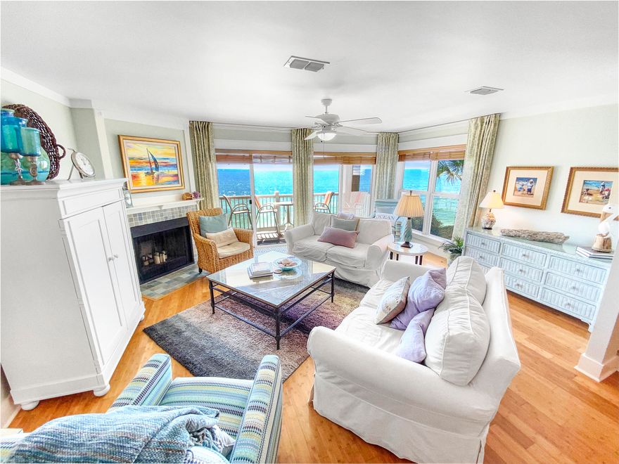 Perfectly positioned between Camp Creek Lake and Alys Beach resides Unit 9B in the sought after low-destiny complex of Blue Tide. Aptly named ''Sea You Again,'' the three-level  floor plan incorporates over 1,650 square feet of thoughtfully designed living space centered around the breathtaking views of the white sugar sand and turquoise hued waters.  The main level is home to the living, kitchen, and dining room areas along with a dedicated full bathroom. Enjoy chilled wine from the wet bar wine refrigerator located off the updated kitchen which features stainless appliances and an oversized breakfast bar. The kitchen coupled with the spacious balcony is perfect for a night of cooking and socializing with the whole family.