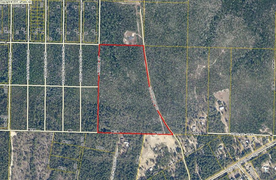 This is a 25 acre parcel (On left hand side of Goodwin Rd.) Property will need to be surveyed to get accurate acreage information as this is approximate. There is no septic, water or electricity on said property at this time.