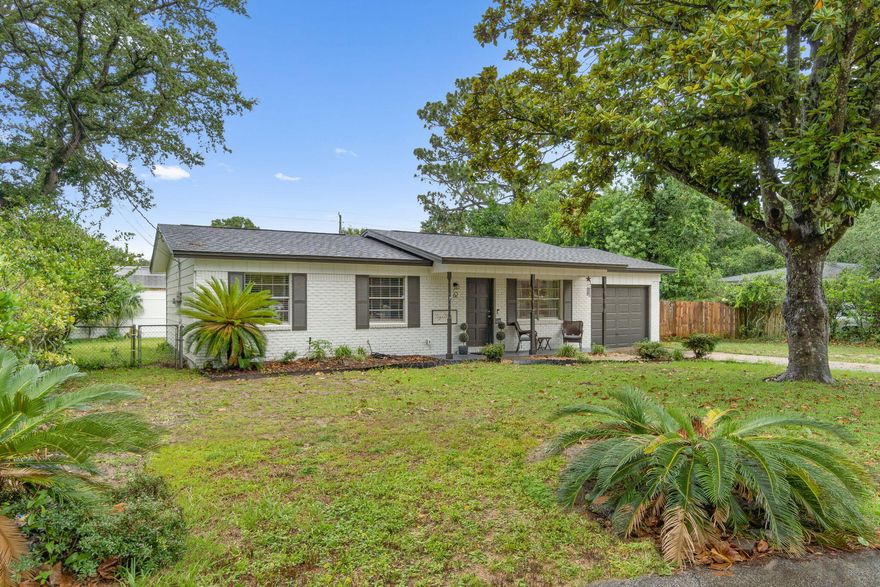 *Accepting backup offers.* Shalimar's newest listing is a beautiful three bedroom home that is nestled within a cozy cul-de-sac street & is ready for its next owners! This lovely house has been fully renovated, including a 2021 roof, electrical rewire, & water heater! Granite countertops bring an elevated feel to the kitchen, along with, soft close shaker style cabinets/drawers, a crisp white subway tile backsplash, & stainless steel appliances. Enjoy the privacy of a primary bedroom positioned towards the back of the house, with its very own tiled shower en suite. When you are not relaxing inside, take a break outside within the fully fenced backyard and roast some s'mores by the outdoor firepit. Be within close proximity to beaches, shopping, & military bases.