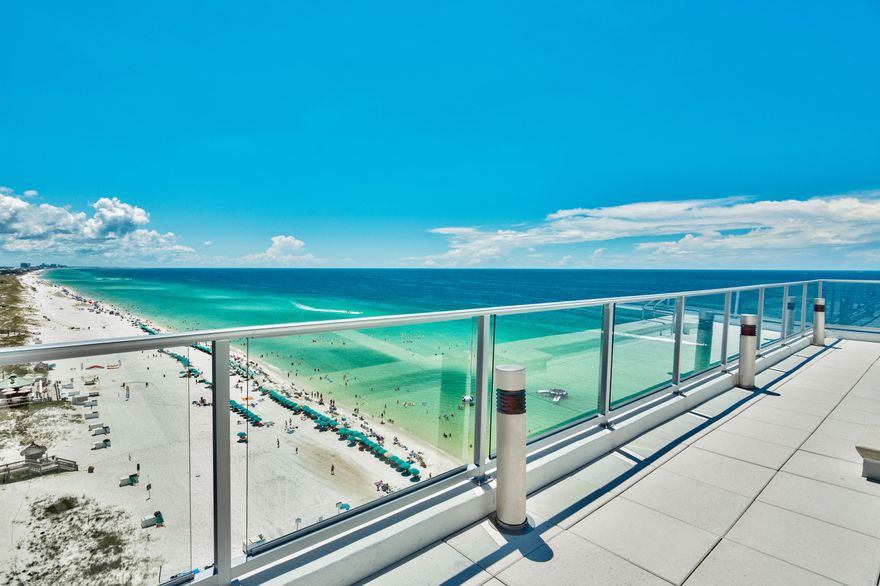 1900 Ninety Eight is Destin, Florida's first Gulf front condominium developed since 2007. Each exquisitely designed luxury residence features a panoramic view of the Gulf of Mexico from its private, 12-foot deep balcony equipped with an electric grill. The open plan with clean, flowing lines invites beams of natural light inside through an expansive wall of windows. Interior design elements that include custom cabinetry, marble and quartz countertops, Thermador kitchen appliances and porcelain stone floor tile makes this three bedroom, three bath residence truly incredible. Amenities include a rooftop pool, spa, fire pit & state of the art fitness center, along with gated entry, heated and cooled elevator and lobby areas and two levels of parking beneath the residences. art fitness center, along with gated entry, heated and cooled elevator and lobby areas and two levels of parking beneath the residences. All dimensions to be verified by buyer.