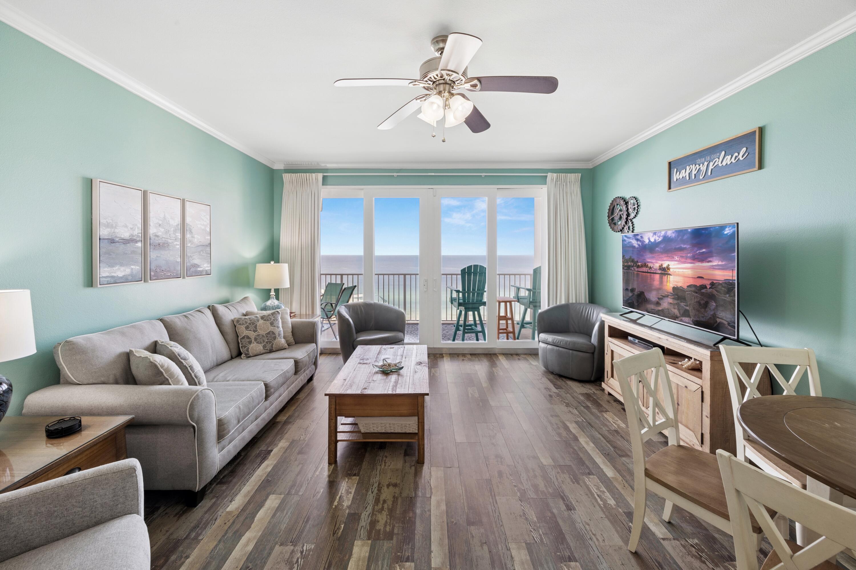 Welcome to your very own beach oasis! As you enter this meticulously cared for 2 bedroom/ 2 bathroom plus Bunk Room unit, just steps away from The World's Most Beautiful White-Sand Beaches', Shopping, Dining & Entertainment. This Beachside Resort Offers Unparalleled Amenities with Convenient Beach Access, 5 Unique Pools, Splash Bar & Grill, Gulf View Fitness Center & Covered Garage Parking. Laketown Wharf Offers a variety of views, including The Gulf of Mexico, Lake & Golf Course. This unit is situated above it all and has unparalleled views of the Gulf. Enjoy The Nightly Fountain & Light Show & Market Shops Along The 52,000 Square feet of Lakefront Boardwalk. Truly a unit that you must view in person! Enjoy the luxury of relaxing and listening to those waves roll in from your oversized balcony or sit back and relax in your 1200+ square foot condo that is turn key and ready to make memories with your friends and family for years to come. Laketown Wharf is one of the most highly sought after resort style condominiums in Panama City Beach and has a proven rental income that will make this unit equally as appealing to the investor as it does to the family looking for a second home or vacation home.