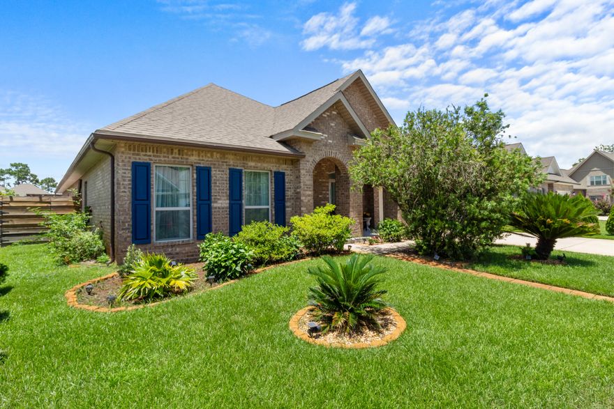 Experience Emerald Coast living in this immaculate and fully renovated single-level home. With tons of upgrades, including modern bathrooms, new flooring, fresh paint, electric fireplace, screened-in porch, pergola with lighting and permanent fire pit, extended driveway, and more, this one-owner home is truly move-in ready.  This sought after ''McKenzie'' floor plan is 3,123 sq ft and features 5 bedrooms, 3 bathrooms, and a huge open living area, study, dining room, and 2-car garage. More space than you will ever need! The new screened-in porch has a motorized projector for movie nights and plenty of room to lounge and entertain. Outdoors is a beautiful Florida oasis with a variety of fruit trees (lemon, mandarin and persimmon) and grape vines. Roast s'mores or grill out under the brand new lighted pergola. 

Peach Creek has no short term rentals and is ideally located minutes from 30A beaches, schools, shopping, restaurants, Rosemary Beach, and iconic Seaside. Food trucks often frequent this friendly neighborhood, and its residents are known for their holiday decor and sense of community. Head to the beach, bike/walk the neighborhood, or grill out with friends in the fenced backyard.

The gourmet kitchen features an extra-large island for additional seating and storage, granite countertops, beautiful cabinetry and backsplash, LED lighting under cabinets and island, new glass cooktop, built-in wall oven and microwave, and designer vent hood. The breakfast area is perfect for casual meals! The spacious master suite is separated from the other bedrooms, has its own access to the screened-in porch, and has a renovated en suite with soaking tub, tiled walls and shower, glass shower door, double vanity, and huge walk-in closet. This well-designed floor plan has two guest bedrooms and a full bathroom located next to the study, and two additional guest bedrooms with a full bathroom off the breakfast area. There is a huge walk-in pantry and dedicated laundry room. Additional features include hardwood flooring in main living areas, crown molding, tray ceilings, and recessed lighting. Seller upgrades also include accent walls with engineered hardwood, stretch ceiling in guest bedroom, LED lighting features, and new ceiling fans and light fixtures.

Outdoors you will enjoy the convenience of a low-maintenance backyard with plenty of room to entertain guests on the screened-in porch or painted concrete patio. Enjoy the convenience of a full irrigation system, gutters with rainwater pipes, outdoor breakers for generator plug-in and upgraded electrical wiring to support a sauna. Exterior features also include pavers on the front porch and side yard, attic space with shelves, doorbell camera, and security system. This home is one you don't want to miss- schedule a showing today! Buyer to verify all pertinent information in listing. 