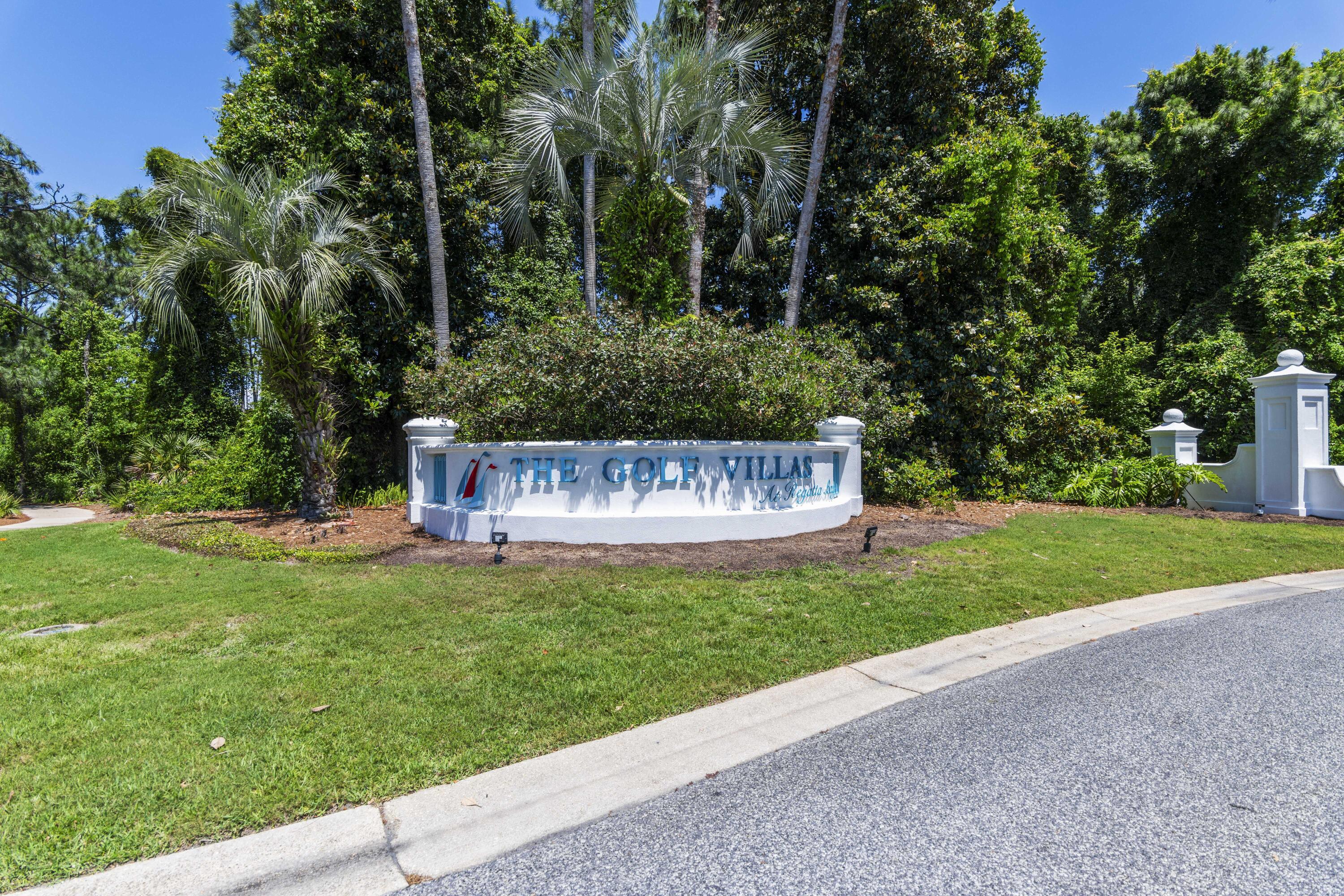 Experience luxury living in this desirable ground-floor Golf Villa, perfectly situated in the highly regarded Regatta Bay Community. This exceptional end unit boasts sweeping views of Hole #3 on Destin's premier golf course, offering a picturesque backdrop for everyday living. Step inside and be greeted by a bright and open floor plan, where large windows flood the living and dining areas with natural light. Triple sliding doors lead to a spacious screened lanai, seamlessly extending your living space and creating the perfect setting for entertaining or simply relaxing in tranquility. For added convenience, the living room and primary bedroom feature remote-controlled electronic blinds, allowing you to create a cozy ambiance at the touch of a button. (see more) The adjacent kitchen is a chef's delight, featuring ample cabinetry, granite countertops, a tile backsplash, and access to a charming side patio, ideal for outdoor grilling or a quiet retreat.
Designed with versatility in mind, this "age-in-place" floor plan offers three generous bedrooms, including two primary suites with walk-in closets. The third bedroom, which can double as a home office, also enjoys private access to the side patio.

Regatta Bay is more than a home; it's a lifestyle. Residents enjoy a wealth of amenities, including: sparkling community pool, pickleball and tennis courts, award-winning golf course with a driving range, clubhouse with dining options, children's play area and kiddie pool.

Nestled in a gated community with 24/7 security, Regatta Bay offers unparalleled convenience. Navigate the neighborhood in your golf cart to shop, dine, and playall without leaving the community, even during peak tourist season. Nearby attractions include Destin Commons, Publix, Whole Foods, Bass Pro Shop, Lowes, AMC Theatre, and more.

This meticulously maintained villa combines luxury, comfort, and the vibrant lifestyle of Regatta Bay, making it a rare gem. Don't miss your opportunity to call this extraordinary property home!
