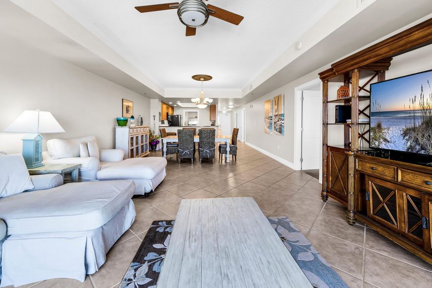 Discover true beachside living and boating bliss at Harbor Landing! Located in Holiday Isle, this gem offers deeded beach access. Enjoy easy access to the Emerald Coast's treasures. From the expansive covered balcony, soak in panoramic views of Destin's harbor, the emerald Gulf, and Harborwalk Village's fireworks. This retreat boasts two bedrooms with Gulf views, each with its own bath, ensuring comfort and privacy. New AC 2024.  Inside, find an open-concept layout blending waterfront dining with outdoor entertainment on the balcony.  Harbor Landing offers resort-style amenities, including two pools (one exclusively for owners), two hot tubs, and a gas grilling area with picnic tables. Own a piece of paradise where beach living and the boating lifestyle unite seamlessly.