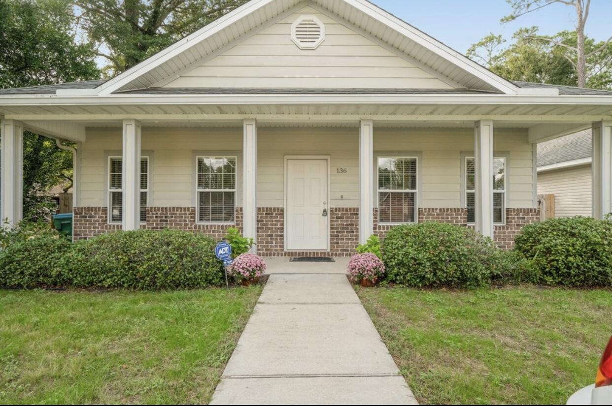 Discover this well-maintained 3-bedroom, 2-bathroom home built in 2012, offering a range of desirable upgrades. The open floor plan features high ceilings and elegant crown molding, creating a spacious feel throughout.The stylish stained concrete floors are both beautiful and low maintenance, making them perfect for everyday living. The kitchen is a standout with granite countertops, a generous breakfast bar, and plenty of counter space, complemented by a well-sized pantry.Each of the three bedrooms features like-new carpet, replaced in 2017. The master bath includes a double vanity and a separate shower/toilet area with pocket doors, ensuring privacy and convenience. Walk-in closets provide ample storage space.The fully fenced backyard is ideal for pets or outdoor gatherings. Plus, the screened gutters make for easy upkeep. Enjoy your evenings on the welcoming front porch. This property offers a great combination of comfort and functionality. Don't miss out!