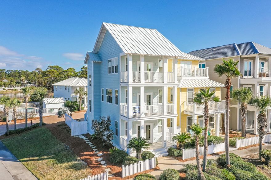 Fantastic 4-bedroom, 4-bath home on a corner lot in the charming Dune Allen community of Beach Haven Cottages located directly off Scenic Hwy 30A. This is a prime location with Oyster Lake directly to the west and the beautiful Gulf of Mexico & a beach access right across the street. With an abundance of windows, this home offers stunning panoramic views of the Gulf of Mexico & Oyster Lake from just about every room and beautiful natural light throughout. The unique floor plan has a separate entrance for the first level which features its own private living quarters, perfect for family & friends or rental guests. There is a balcony or porch off of every room which is a rare feature and a one car garage to store all of your beach gear. This location truly offers a great lifestyle along 30A!