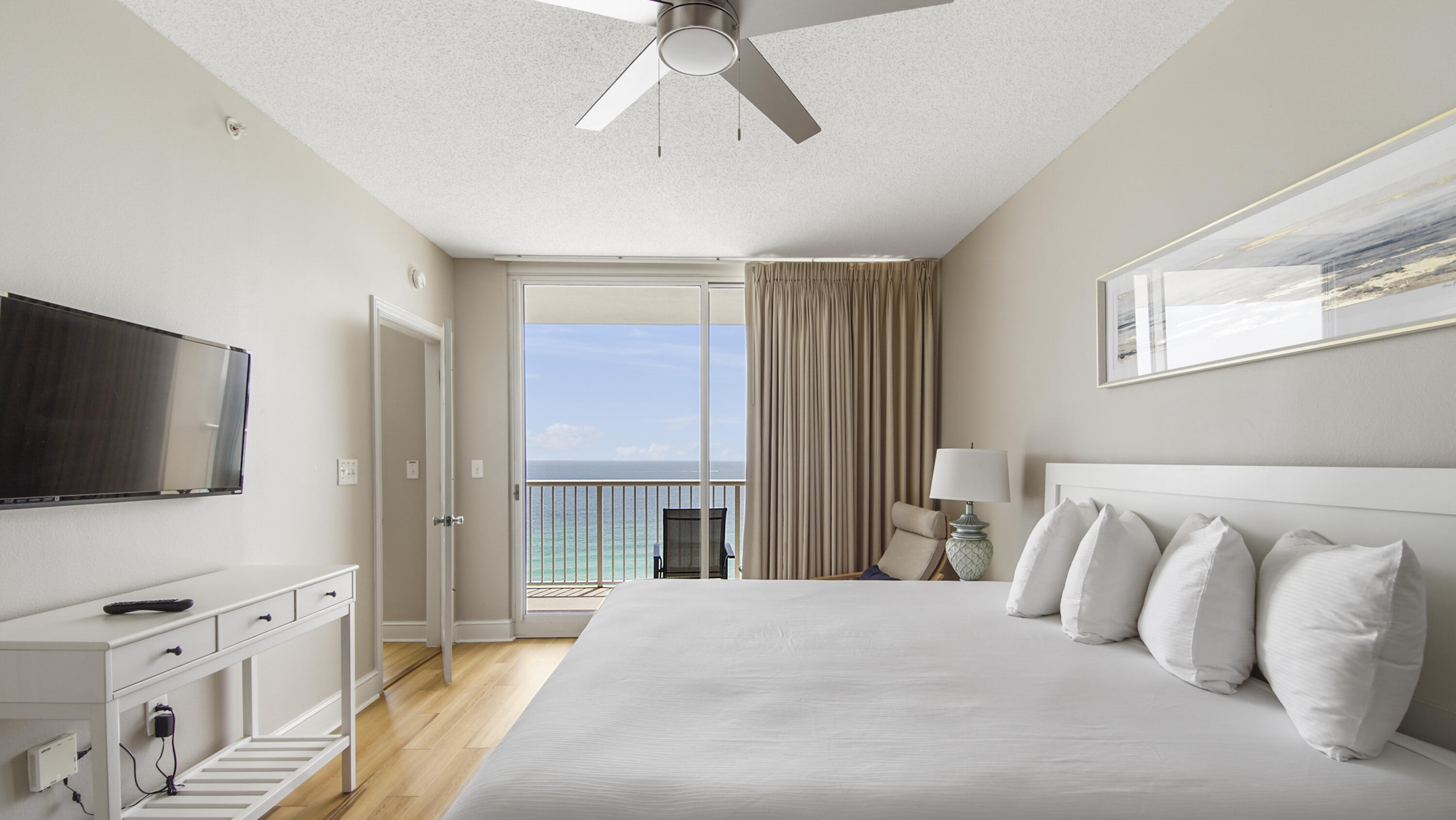 UPDATED & GORGEOUS! 3BR/2BA DIRECT GULF FRONT CONDO in Fabulous Majestic Beach. Stunning sunset views! FULLY UPDATED: Hot water heater, AC, luxury vinyl plank flooring, furniture, IKEA sofa/sleeper & BR chair, artwork, decor, tv's and fresh paint. Large Laundry with full size washer & drier. Rental ready with bookings already in place for the majority of the summer! Majestic Beach boasts resort style amenities: 650 linear feet of sugary white GULF FRONTAGE, 4 Large outdoor pools (2 at Tower I and 2 at Tower II), Two Indoor heated pools (Tower I and Tower II), Two hot tubs, Baby pool, Wading pool with waterfall, H20 Bar and Grill serving Gulf side/Poolside lunch and dinner, Large outdoor dining area, State of the Art Fitness center, 130 seat Stadium seating Movie Theatre, Convention center, Private Owner's Lounge with full Kitchen, Tennis/Pickle Ball Courts, & Majestic Market featuring Starbucks coffee. Majestic Beach has recently gone through a complete renovation, very clean and inviting and known for the best amenities on the beach. By entertainment, Fine Dining, Walmart, Shopping and just a few minutes drive to Pier Parking Shopping and Entertainment. Don't miss out on this one.