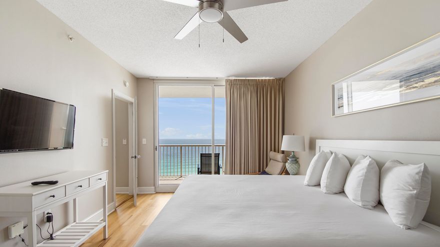 UPDATED & GORGEOUS! 3BR/2BA DIRECT GULF FRONT CONDO in Fabulous Majestic Beach. Stunning sunset views! FULLY UPDATED: Hot water heater, AC, luxury vinyl plank flooring, furniture, IKEA sofa/sleeper & BR chair, artwork, decor, tv's and fresh paint. Large Laundry with full size washer & drier. Rental ready with bookings already in place for the majority of the summer! Majestic Beach boasts resort style amenities: 650 linear feet of sugary white GULF FRONTAGE, 4 Large outdoor pools (2 at Tower I and 2 at Tower II), Two Indoor heated pools (Tower I and Tower II), Two hot tubs, Baby pool, Wading pool with waterfall, H20 Bar and Grill serving Gulf side/Poolside lunch and dinner, Large outdoor dining area, State of the Art Fitness center, 130 seat Stadium seating Movie Theatre, Convention center, Private Owner's Lounge with full Kitchen, Tennis/Pickle Ball Courts, & Majestic Market featuring Starbucks coffee. Majestic Beach has recently gone through a complete renovation, very clean and inviting and known for the best amenities on the beach. By entertainment, Fine Dining, Walmart, Shopping and just a few minutes drive to Pier Parking Shopping and Entertainment. Don't miss out on this one.