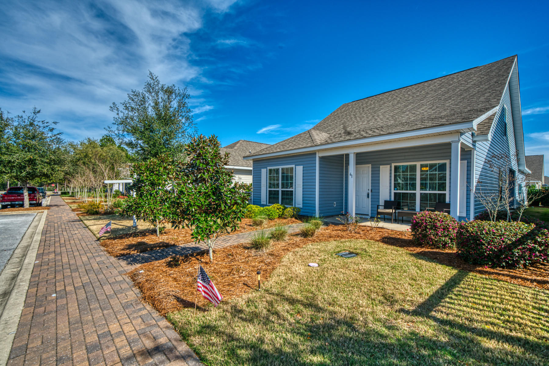 Adorable and Affordable! One owner - 4 bed, 3 bath -Schooner Landing! 61 Nelly is inviting with an open and airy floorpan, high ceilings, spacious bedrooms, massive master bedroom downstairs, all appliances will be included along with both stainless steel washer and dryers. Hammock Bay has a reputation for state of the art amenities, and with convenience in mind. HOA covers all lawn maintenance, access to tennis courts with multiple community pools within a golf cart stroll from 61 Nelly Street!! ---- Master Association Fee include, local food trucks, spacious fitness center, Town Square gathering place, keyless access, and round the clock campus security.