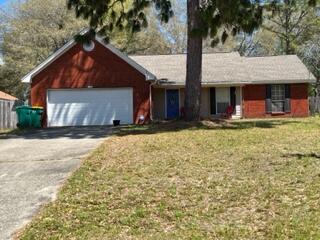 Affordable Red Brick Front Home waiting for a new owner.   Nice location only minutes to Duke Field or Army Special Forces Group, hospital, shopping and I-10.  Starting with the large family room with a corner fireplace, large eat-in kitchen with breakfast bar, and pantry.  Laminate hardwood flooring in family room dining area, kitchen and hallway. Master bedroom has his and hers closets, double sinks. Laundry room located in the hallway near bedrooms.  2 car garage. New HVAC being installed 4/8/2022.  Roof was installed in 2017.