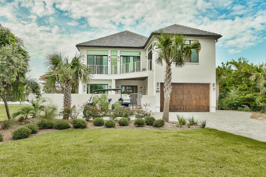 Sleek, styled contemporary design juxtaposed unobstructed gulf views define this pristine beachside residence prominently located in the premier neighborhood of Avalon Beach. Crisp, clean lines characterize the professionally furnished interiors as well as the welcoming courtyard entry complete with a spacious private pool area and sun deck as well as an ample sized two car garage that can be heated & cooled. Ample rental potential abounds with $130,000+ gross annual income projected for 2019. The inverted open floor plan takes full advantage of gulf view corridors offering exemplary living space on the second level framed with floor to ceiling glass including a masterfully designed chefs kitchen complete with stone countertops, contemporary cabinetry and ample room for entertaining. This customer built home spared no expense offering a sizable living layout with a spacious south facing master suite complete with a large walk-in closet and finely appointed ensuite bathroom outfitted with dual vanities and walk - in shower. Other notable features include a floating staircase, ample privacy with unique lot positioning on the street, spacious outdoor living areas on both floor as well as 5 total bedroom suites. Avalon beach is centrally located along scenic highway 98 in Miramar Beach, close to world class restaurants, shopping and entertainment as well as gated beach access.