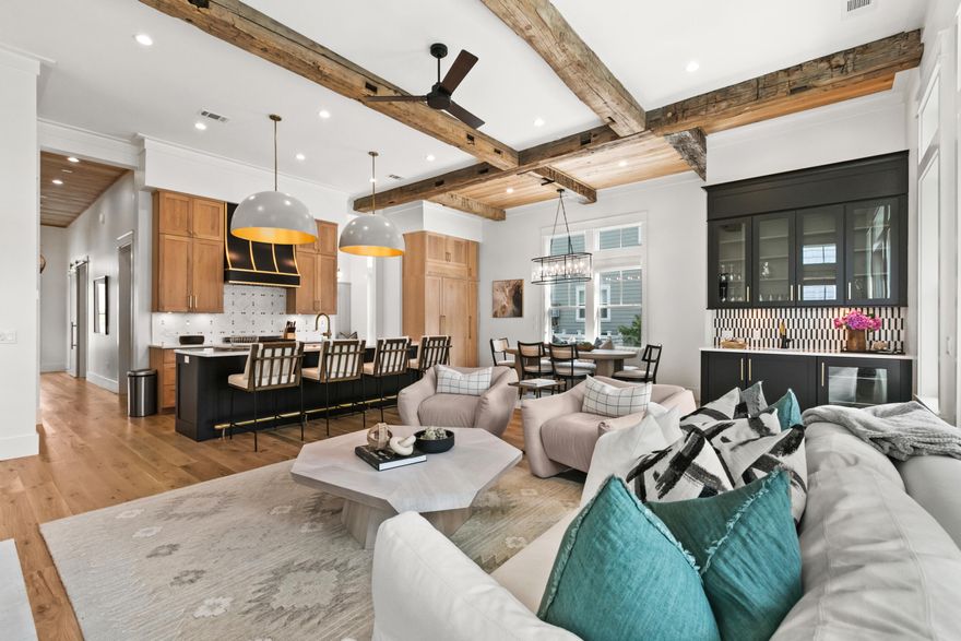 Motivated Seller! Luxury Meets Coastal Living at Sandpiper in WaterColor Crossings. This home is a stunning, fully furnished luxury retreat designed by Dougherty Architecture + Design. Recently completed in the desirable WaterColor Crossings District, this exquisite home offers the perfect blend of modern elegance and relaxed coastal living. Spanning 3,474 square feet, Sandpiper features 4 bedrooms, a bunk room with four built-in queen beds, and 5.5 bathrooms, all enhanced by high-end finishes and custom wood ceiling details throughout. The open-concept kitchen, dining, and great room provide an inviting space for entertaining, complemented by a first-floor bedroom (or study) with an ensuite bath, a powder room, pantry, and mudroom. Step outside to your private heated pool, an outdoor shower, and expansive porches on both the first and second floors, offering the perfect setting for relaxation or gathering with friends and family. On the second floor, the primary suite features a spa-like ensuite bath with a wet room, while two additional bedrooms, each with ensuite baths, provide ample space for guests. The third floor boasts a spacious media/game room and a custom-built bunk room with four queen beds and a large bathroom. WaterColor offers access to world-class amenities, including the exclusive Beach Club with three Gulf-front pools, Camp WaterColor's lazy river and pools, plus additional pools at Lakehouse, Sand Hill, and Dragonfly Park. Enjoy miles of scenic biking and hiking trails, a championship tennis center, and outdoor adventures like paddleboarding and kayaking at the BoatHouse.Whether you're looking for a high-yield investment property or a luxurious coastal retreat, Sandpiper delivers an unparalleled lifestyle in one of 30A's most sought-after communities. Now is the time to actdon't miss this opportunity! Call today for details and to schedule your private showing.