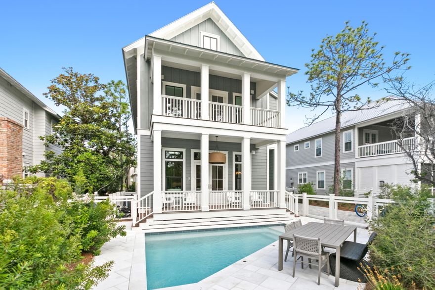 Motivated Seller! Luxury Meets Coastal Living at Sandpiper in WaterColor Crossings. This home is a stunning, fully furnished luxury retreat designed by Dougherty Architecture + Design. Recently completed in the desirable WaterColor Crossings District, this exquisite home offers the perfect blend of modern elegance and relaxed coastal living. Spanning 3,474 square feet, Sandpiper features 4 bedrooms, a bunk room with four built-in queen beds, and 5.5 bathrooms, all enhanced by high-end finishes and custom wood ceiling details throughout. The open-concept kitchen, dining, and great room provide an inviting space for entertaining, complemented by a first-floor bedroom (or study) with an ensuite bath, a powder room, pantry, and mudroom. Step outside to your private heated pool, an outdoor shower, and expansive porches on both the first and second floors, offering the perfect setting for relaxation or gathering with friends and family. On the second floor, the primary suite features a spa-like ensuite bath with a wet room, while two additional bedrooms, each with ensuite baths, provide ample space for guests. The third floor boasts a spacious media/game room and a custom-built bunk room with four queen beds and a large bathroom. WaterColor offers access to world-class amenities, including the exclusive Beach Club with three Gulf-front pools, Camp WaterColor's lazy river and pools, plus additional pools at Lakehouse, Sand Hill, and Dragonfly Park. Enjoy miles of scenic biking and hiking trails, a championship tennis center, and outdoor adventures like paddleboarding and kayaking at the BoatHouse.Whether you're looking for a high-yield investment property or a luxurious coastal retreat, Sandpiper delivers an unparalleled lifestyle in one of 30A's most sought-after communities. Now is the time to actdon't miss this opportunity! Call today for details and to schedule your private showing.