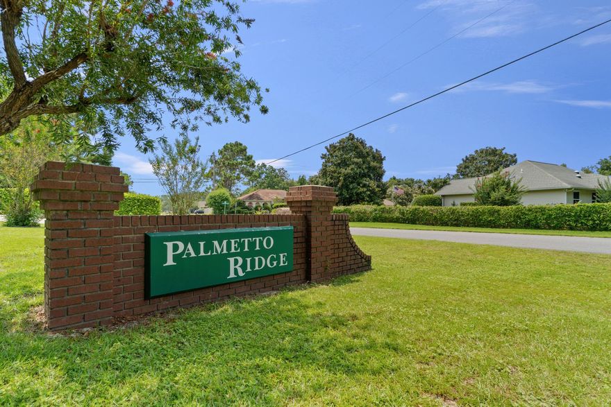 Come take a look at this affordable 3bed 2bath home in Navarre! Located in Holley By The Sea in Palmetto Ridge - you'll be able to enjoy the benefits of the rec center amenities! The home sits on .25 acres in a quiet area of the neighborhood. Home has newer appliances, new roof installed in 2019, washer and dryer to convey, and comes with a Ring Doorbell! Home has a spacious open concept with a split floor plan! Fenced private backyard with transferable termite bond that backs up to a wooded lot. Added plus is the neighbors are great, too!