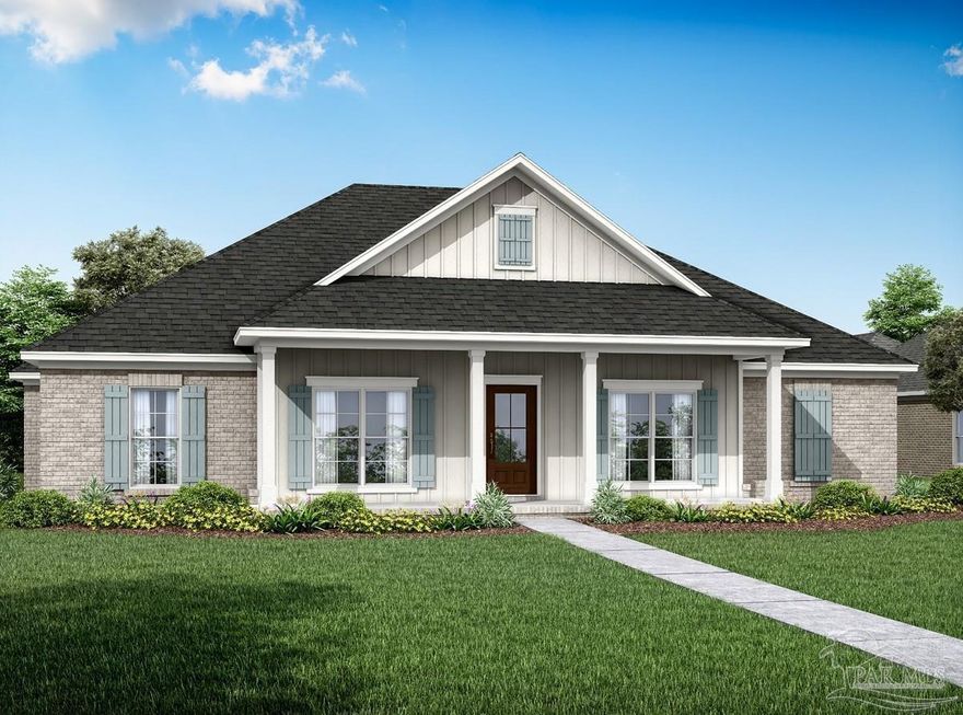 Welcome to Yellow River Ranch! The upscale Midland Floor plan is a gorgeous craftsman home with 4 bedrooms and 3 full bathrooms. This home boasts unique design details including but not limited to EVP flooring in the foyer, family room, formal dining room, kitchen, breakfast nook and hallways. There are beautiful countertops in the kitchen and bathrooms and a large, tiled shower in master bath. There is a large breakfast nook off to the side of the kitchen and formal dining room too. This home offers plenty of space for guest to eat and for entertaining! You will love the covered front porch and the covered back porch for backyard enjoyment. Elevation, plans and measurements are estimates and can be built different and/or with different color without any notice.