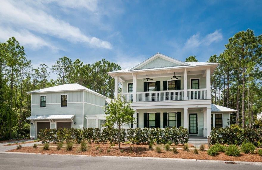 New Exterior Paint 3/17 Never Rented Watercolor residence with 5 bedrooms, 5.5 bathrooms, a bunk room and a guest retreat over the 2+Car garage. A covered porch leads to both the entry way and a wraparound open air deck for soaking up the bright Florida sunshine and warm gulf breeze. On the main floor, you'll find spacious open concept family, dining and kitchen areas, a powder room for guests and a bedroom with en suite bathroom. The kitchen is equipped with a fantastic Jenn-Air Pro Style Appliance package, marble countertops and a marbled backsplash. Additional home features include whitewashed hardwood flooring throughout, marble bathroom countertops, tile and stone bathroom flooring with glass tile wall accents.