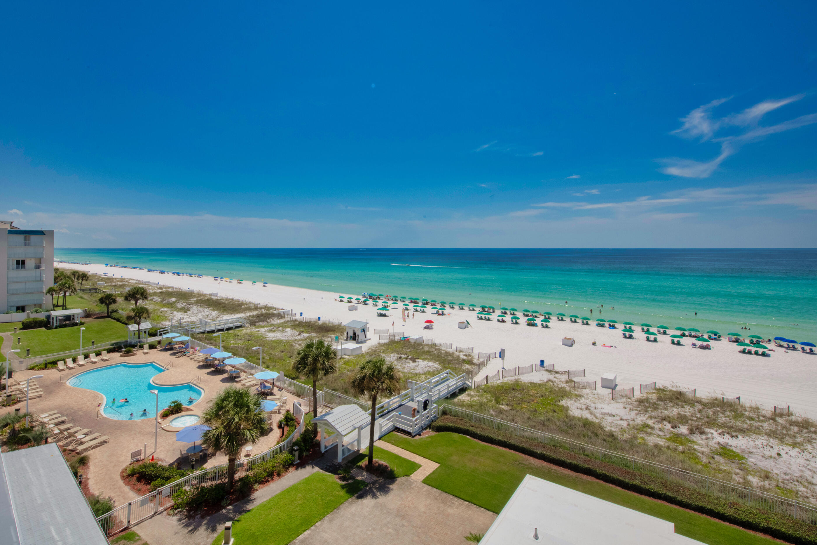 Introducing the BEST PRICED unit currently available in Sterling Shores--Unit 305. Buyers can relax knowing the current $12,500 assessment will be paid in full at closing, offering peace of mind as you invest in your own piece of paradise. This one-bedroom, one-bathroom condo is not just a residence; it's an opportunity to create lasting family memories while investing in a property with proven income potential. Embrace the chance to own a slice of paradise where comfort meets financial growth in the heart of Florida's Emerald Coast.Perched on the third floor, Unit 305 offers a serene retreat with new flooring and fresh paint throughout. The kitchen boasts elegant granite countertops and updated appliances, catering to both culinary enthusiasts and casual diners alike. Step onto the spacious balcony to savor the breathtaking mornings and evenings unique to Florida's Emerald Coast. As of March 25, 2025, this charming condo has achieved $19,165 in gross bookings year-to-date completed and upcoming, highlighting its strong rental appeal.
Sterling Shores is renowned for its exceptional amenities designed to enhance your coastal lifestyle. Dive into the expansive 4,300-square-foot lagoon-style pool adorned with a playful mushroom spray fountain, perfect for family enjoyment. For those seeking the sand and surf, the private Gulf-front beach club offers a seasonally heated pool, ensuring year-round relaxation by the sea. Fitness enthusiasts will appreciate the 24-hour workout facility equipped with modern exercise equipment. The resort also features a 42-seat surround-sound movie theater, providing a cinematic experience just steps from your door. Outdoor grilling stations and picnic areas invite you to host gatherings amidst the lush, tropical landscaping that spans the nine-acre gated community.
Beyond the resort's boundaries, Sterling Shores' central location in Destin places you within walking distance of popular attractions, renowned restaurants like The Back Porch, and vibrant shopping districts. Whether you're seeking adventure or relaxation, this locale offers the best of both worlds.
Don't miss the opportunity to own this affordable slice of paradise where comfort meets financial growth. Schedule a viewing today and take the first step toward making Unit 305 at Sterling Shores your family's coastal sanctuary.