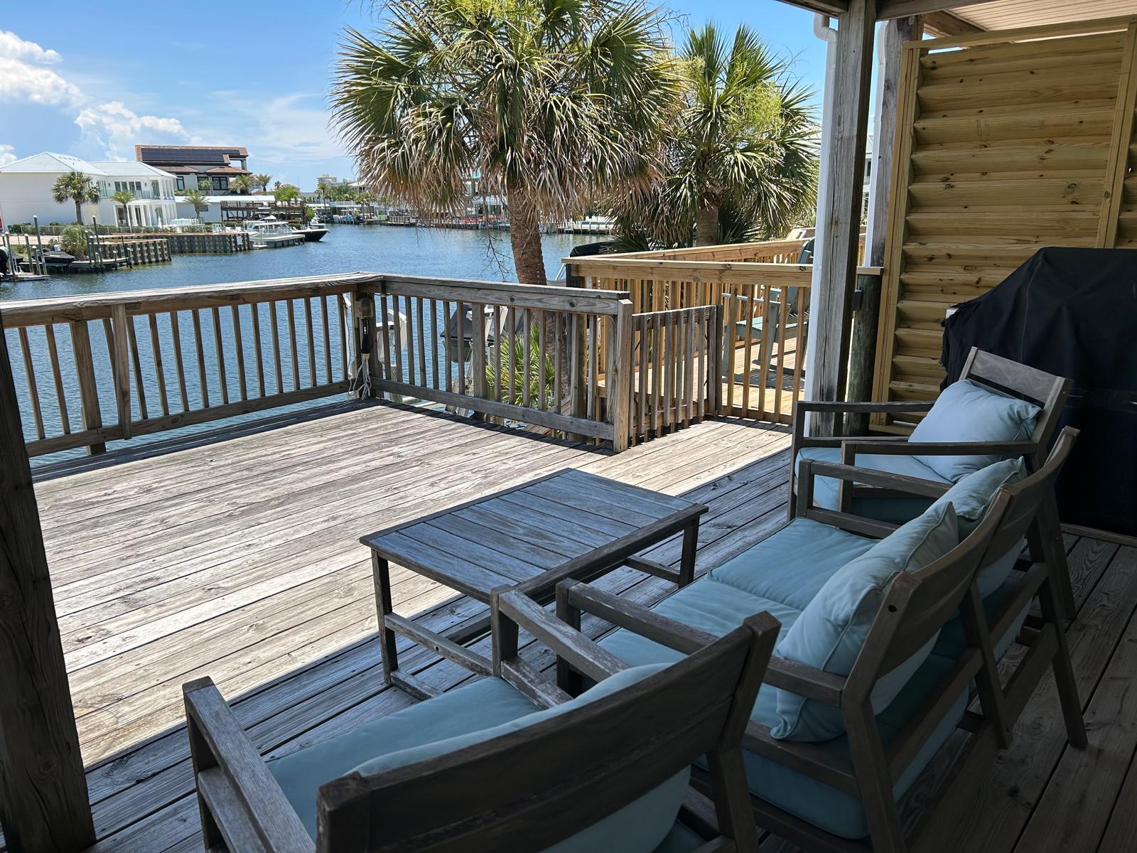 Long Term Rental now available. Here is your chance to Live on the Water in Destin on Holiday Isle. Beautiful Water Views from the main floor and master bedroom. Multiple beach accesses nearby within walking distance. Paddle Board or Kayak right out your back door! Fish from the Dock or Sunbathe on your own private beach. Furnished or Unfurnished Options. Possibly a Boat Lift available to Rent separately, Pets/Breeds must be approved by owner and an additional non refundable pet deposit will be required.