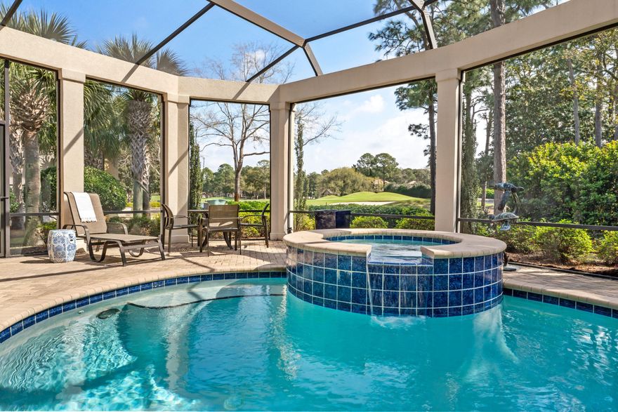 BEAUTIFUL CUSTOM HOME BY SWEET HOMEBUILDERS! THIS LOVELY LAKE-VIEW RESIDENCE IS PERFECTLY SITUATED ON THE 12TH HOLE OF THE HIGHLY ACCLAIMED BURNT PINE GOLF COURSE. YOU MUST SEE THIS TERRIFIC HOME TO APPRECIATE ITS MANY UNIQUE FEATURES. REMARKABLE ATTENTION TO DETAIL, PROFESSIONALLY DECORATED WITH MASTERFUL FAUX PAINTING AND BUILT IN NICHES THROUGH OUT THE HOME. THE VERY PRIVATE, SERENE OUTDOOR LIVING AREA WITH LUSH LANDSCAPING FEELS LIKE A TROPICAL PARADISE. THE SUMMER KITCHEN WITH BUILT IN GRILL AND REFRIGERATOR, CONVENIENTLY LOCATED JUST STEPS FROM THE MAIN KITCHEN, IS WONDERFUL FOR ENTERTAINING FAMILY AND FRIENDS. THE FULLY SCREENED LANAI HAS A GENEROUS SIZE HEATED POOL, MAKING THIS OUTDOOR SPACE ENJOYABLE YEAR ROUND. THE WELL DESIGNED KITCHEN, WITH EASY ACCESS TO THE DINING