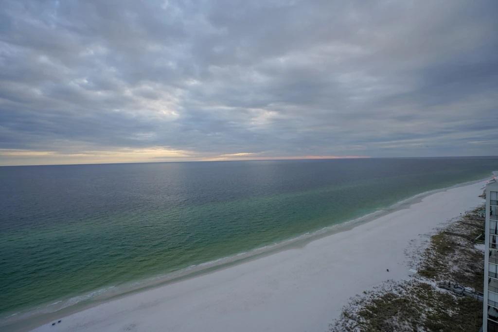 Newly Decorated 19th floor beach front condo overlooks the emerald waters of the Gulf of Mexico, with spectacular views as far as you can see. Pelican Beach Resort 1905 is decorated in a beach theme, with modern and coastal traditional taste.