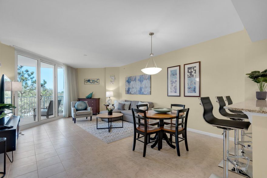 This Junior Suite located in the East Tower has been remodeled to include tile flooring, New fixtures and modern furnishings. The magnificent lagoon pool will give you and your guests hours of fun in the sun. Other amenities include a hot tub, playground, fitness center, and tennis and basketball courts. An on-site restaurant offering lunch, dinner, room service and even in-season poolside service.  In season shuttle service to public beach access. All utilities are included in HOA dues water, sewer, electric, cable, WiFi, phone, trash. Don't miss this great rental opportunity! You can also join many full time residence or use it as a second home.