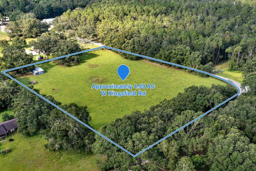 The land you have been waiting for! Approximately 4.99 Acres of the land perfect for building your dream home. This lot is a corner lot and is leveled and cleared. The entire lot is fenced in and the vegetation around the perimeter of the lot allows for great privacy from through traffic on Kingsfield Rd. But that's not all! This is also a highly desired location in an area that is developing quickly and has a lot of Custom built homes in surrounding area. This location is quick commute to Navy Federal and Pensacola NAS and provides fast access to I10.Zoned LDR