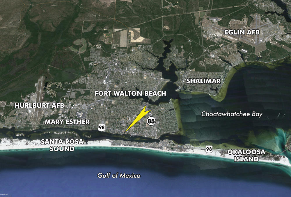 Exceptional waterfront, multi-family development site enjoying prime frontage along the scenic Santa Rosa Sound in Ft. Walton Beach, Florida, located between the two existing condominium communities: Presidio and Two Hundred West. The site contains two contiguous parcels of Okaloosa County. The property is zoned MX-2 (Mixed Use-High) through the City of Ft. Walton Beach. Buyer must verify all specifications.