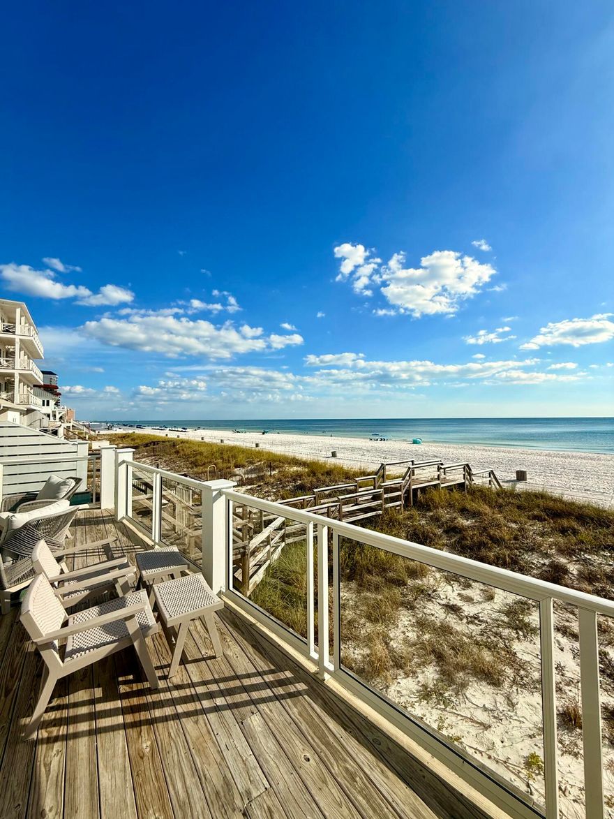 GULF FRONT LUXURY WITH UNRIVALED COASTLINE VIEWS2020 Built Gulf Front Oasis with 37' Gulf Frontage and Unparalleled Coastline Views! Thoughtfully designed across 4 floors, showcasing 37 feet of pristine beachfront & panoramic views of the Emerald Coast from every level, this 2020-built masterpiece offers unobstructed views of the Panama City Beach Pier and skyline, creating a breathtaking backdrop for sunsets.A private boardwalk leads directly to the sugar-white sands, while a Gulf-front pool and spa promise relaxation and entertainment just steps from the shore. Expansive balconies on every floor, connected by exterior spiral staircases, provide effortless flow between the indoor and outdoor living. Inside, an elevator connects all floors of this reverse floor plan home, where the top level is dedicated to an open-concept living, dining, and kitchen area with vaulted ceilings and incredible coastline views. Two Gulf-front primary suites each featuring its own balconies and spa-like ensuite bathrooms, promise breathtaking views. The remaining seven large bedrooms also all include their own ensuite bathrooms, ensuring ultimate comfort and privacy for owners and guests. Two spacious laundry rooms also make for added convenience for all guests.
The list of incredible features of this home continues with its convenient Rec room with a kitchenette and direct pool area access for seamless poolside entertaining. A separate Billiards Room is sure to keep the competitive energy up.
The pavered driveway provides parking for up to six cars, completing this exceptional coastal estate.
From its modern construction to its thoughtful layout and resort-style amenities, 6707 Gulf Drive perfectly blends comfort, elegance, and the unparalleled beauty of beachfront living
