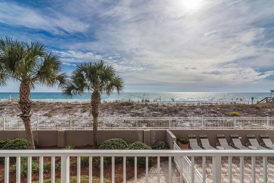 WHAT A VIEW from this beautiful second-floor condo on Okaloosa Island. Watch the dolphins frolic from your private balcony. Featuring two large bedrooms and 2 full bathrooms, this unit would make a great investment or primary residence. Also featured are an open kitchen, dining area, and a washer and dryer inside the unit. Relax at the pool or enjoy our beautiful white sand beach. This unit has had only one owner, and has never been on a rental program. As one of the newer buildings on Okaloosa Island, you don't want to miss this. Schedule your appointment today!