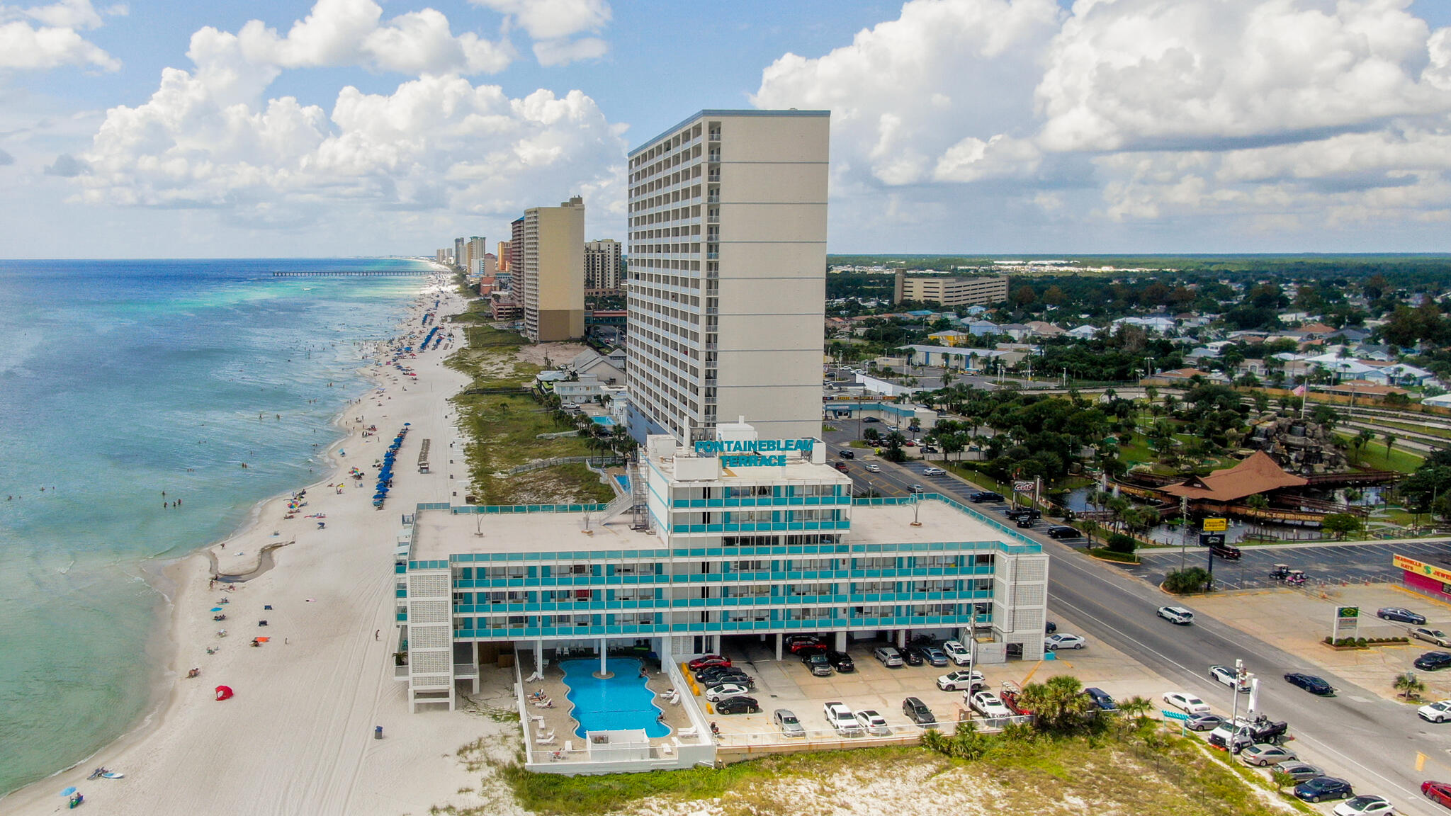 Best priced gulf front condo in Panama City Beach! This Fontainbleau Terrace studio is being sold fully furnished and has amazing gulf views from the bedroom and the kitchen. The short term rental opportunities are outstanding. There are tile floors, a tub/shower combo and a fully equipped kitchen. The unit is nicely decorated for its next owner. The community offers a beautiful in-ground swimming pool for you to enjoy sun or shade. The condo is located next to private Bid-A-Wee beach which will never be built on, providing less crowds on the sand! All facts and measurements are deemed reliable but should be verified by the buyer.