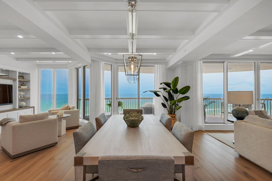 NEW LISTING!  Villa 702 of St. Thomas of Silver Shells is a seaside masterpiece, entirely and meticulously renovated resulting in a smart, adaptable floor plan and impeccable finishes that epitomize a presidential suite at a 5-star resort!  The exclusive building restricts short term rentals, thereby offering a private getaway for a discerning buyer who is interested in a turnkey, fully furnished, beachfront residence, awaiting immediate use and enjoyment.  The 7th floor offers a perfect elevation, high enough to achieve privacy on the expansive, bowfront balcony, yet low enough to enjoy views of the beach, hearing the waves from the Gulf of Mexico breaking into the sparkling white Quartz sands indicative of the Emerald Coast of...