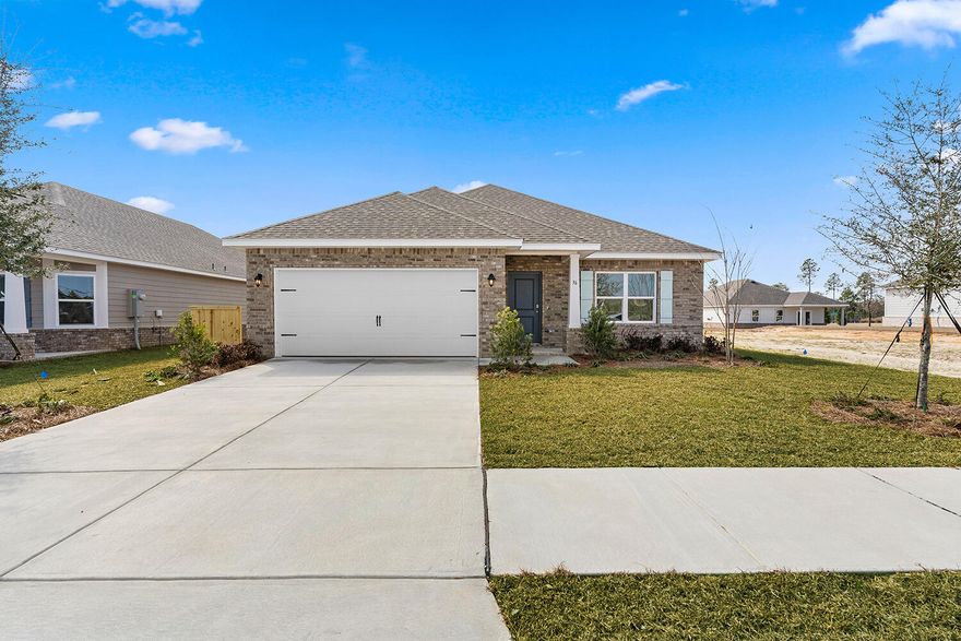 Introducing the Topsail floorplan, a charming and versatile home. With four bedrooms and two baths, it strikes the ideal balance between comfort and practicality. Upon entering, you'll notice the fourth bedroom. Continuing forward, you'll be greeted by an open concept design that seamlessly blends the kitchen, dining area, and great room. The kitchen boasts ample counter space and a delightful island that faces the living area, allowing the family chef to engage in conversations while preparing delicious meals. The combined dining room and great room offer endless possibilities for creative design and accommodate families of any size. For ultimate privacy, the owner's suite is tucked away at the back of the home. It features a generously sized walk-in closet and an ensuite owner's bath, ensuring a tranquil retreat within your own abode. Adjacent to the dining area, you'll discover another retreata full bath and two additional bedrooms, providing a comfortable and convenient space for guests or family members. Abundant space awaits you in the laundry room, complete with a linen closet and an exit to the spacious two-car garage. This thoughtful layout ensures that your everyday tasks are a breeze and offers ample storage for your belongings. Welcome to your new home, the Topsail floorplana well-designed haven that effortlessly combines functionality, style, and comfort to cater to your unique lifestyle and needs.