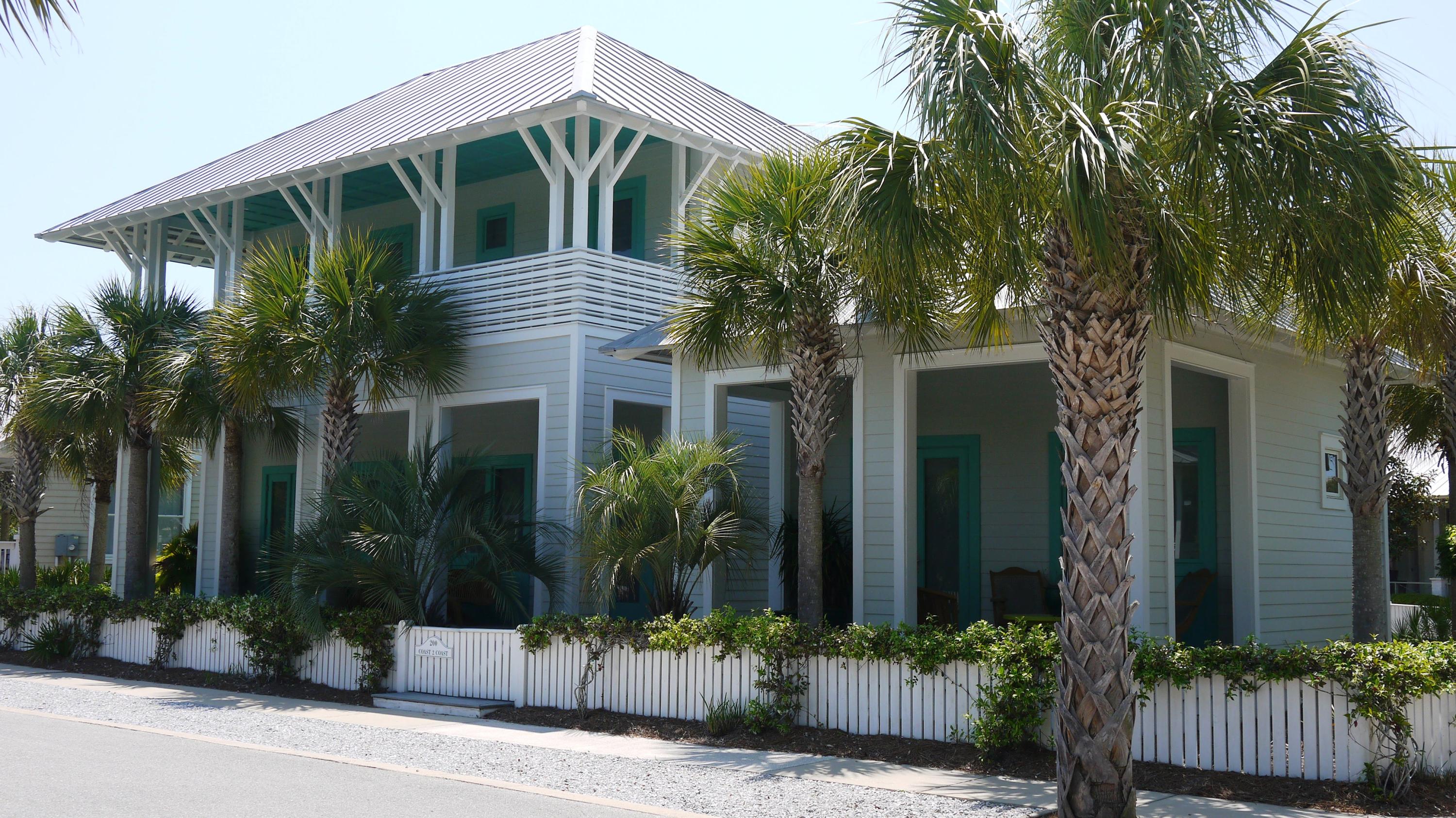 This is an amazing beach house for the family or for inviting lots of friends for a beach vacation. Located on an amazing corner lot, across the street from Bellview Park, you can swim, play tennis, basketball, soccer and football or just hang out at the children's pavilion and enjoy the activity. This house has ample decks, front and back, as well as covered breeze-catching double loaded porches on both levels looking over Bellview Park. This house has five bedrooms, a bunk room and 5-1/2 baths. A large private master suite on the first floor, three bedrooms plus a bunk room on the second floor and a one story guest house give you almost every possible sleeping arrangement. There is a large open living space as well as additional living areas in the master suite, and one of the