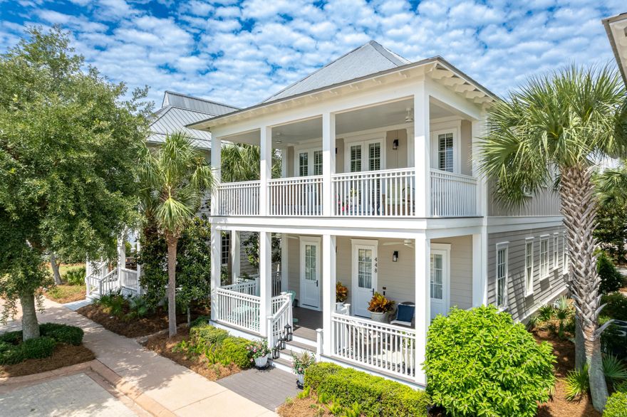 Beautifully Updated Home with Over 1000 Sq Ft of PorchesWelcome to 448 Cypress Drive, an immaculate 4BR/3.5BA home located in the gated Cypress Dunes community on 30A's peaceful west end. This well-maintained home is ideal for a full-time residence, a second home, or a rental property. Enjoy the warm Gulf breeze and your morning coffee on one of the four oversized porches, which offer both sunrise and sunset views. The screened lower porch is perfect for storing beach accessories and fishing gear.The recent remodel includes newly refinished light oak flooring, a new AC system and water heaters (2022), new carpet in the bedrooms, fresh interior paint including ceilings, trim, and walls, and