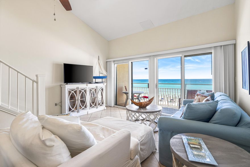 Welcome to Crystal Sands 308A in the heart of Destin! This beautifully maintained condo is a top floor unit in this low density building with amazing direct gulf views from the large balcony. This condo has an amazing floor plan offering a large master bedroom downstairs with a full bathroom. The kitchen has granite counter tops and all full size appliances. The living room is spacious with tile floors and unobstructed views over the Gulf of Mexico. Upstairs you will find a loft bedroom with a queen bed and a full bathroom. Attic space has been converted to include a bonus room with two additional beds allowing this condo to sleep a total of 8 people.