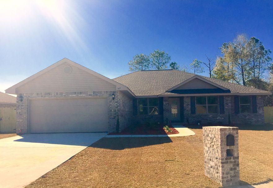 Welcome home to one of most popular floor plans with a fully sodded yard with timer controlled sprinkler This 4 bedroom/2 bath split floor plan is on a quiet cul de sac south of I-10. The master bath has to be seen to truly appreciate with a separate shower and garden tub we know that you will love it too. The kitchen is gorgeous with lots of north facing natural light, dark espresso cabinets and neutral tone granite counters in the kitchen and ceramic tile flooring in all wet areas this home has it all. This home also features a 6'' privacy fence. Adams Homes pays closing costs with approved lender, appraisal and inspection fees and provides a 1yr home and 10yr bonded builder warranty.