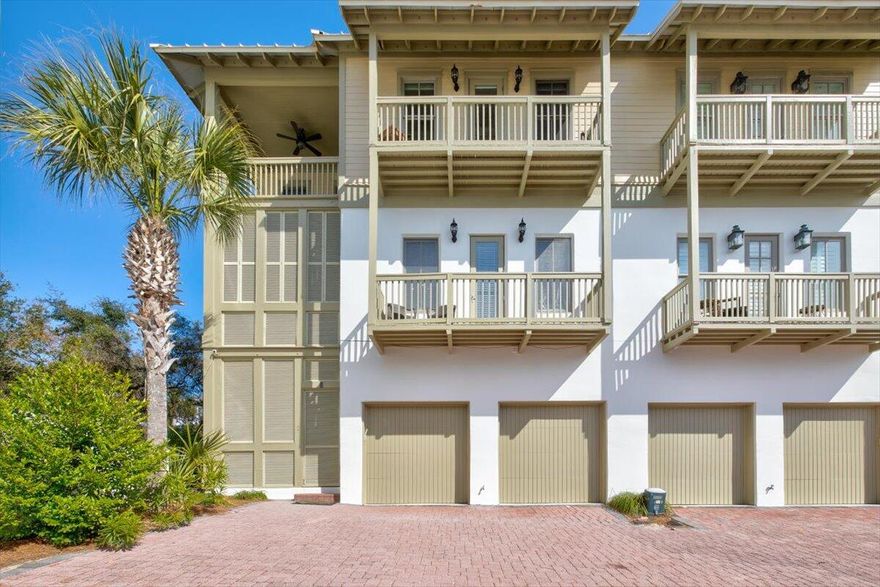 Nestled in one of the most coveted locations along 30-A, this gated, fully furnished beach house is ready for you to come in and enjoy! This property would make an excellent second home or vacation rental. Offering 3 spacious bedrooms and 4 full bathrooms with over 2000 sqft of living space!  What you will enjoy most are the 2 enclosed patios and 4 covered balconies for lounging and soaking up the beautiful views of Seacrest Beach.  The exterior and all 6 patios have been newly painted and are ready to enjoy!  The interior has a fresh coastal feel that's inviting and filled with light with several cozy areas for everyone in your family to relax. A rare two car garage for storage with a door leading directly into the home for added convenience.