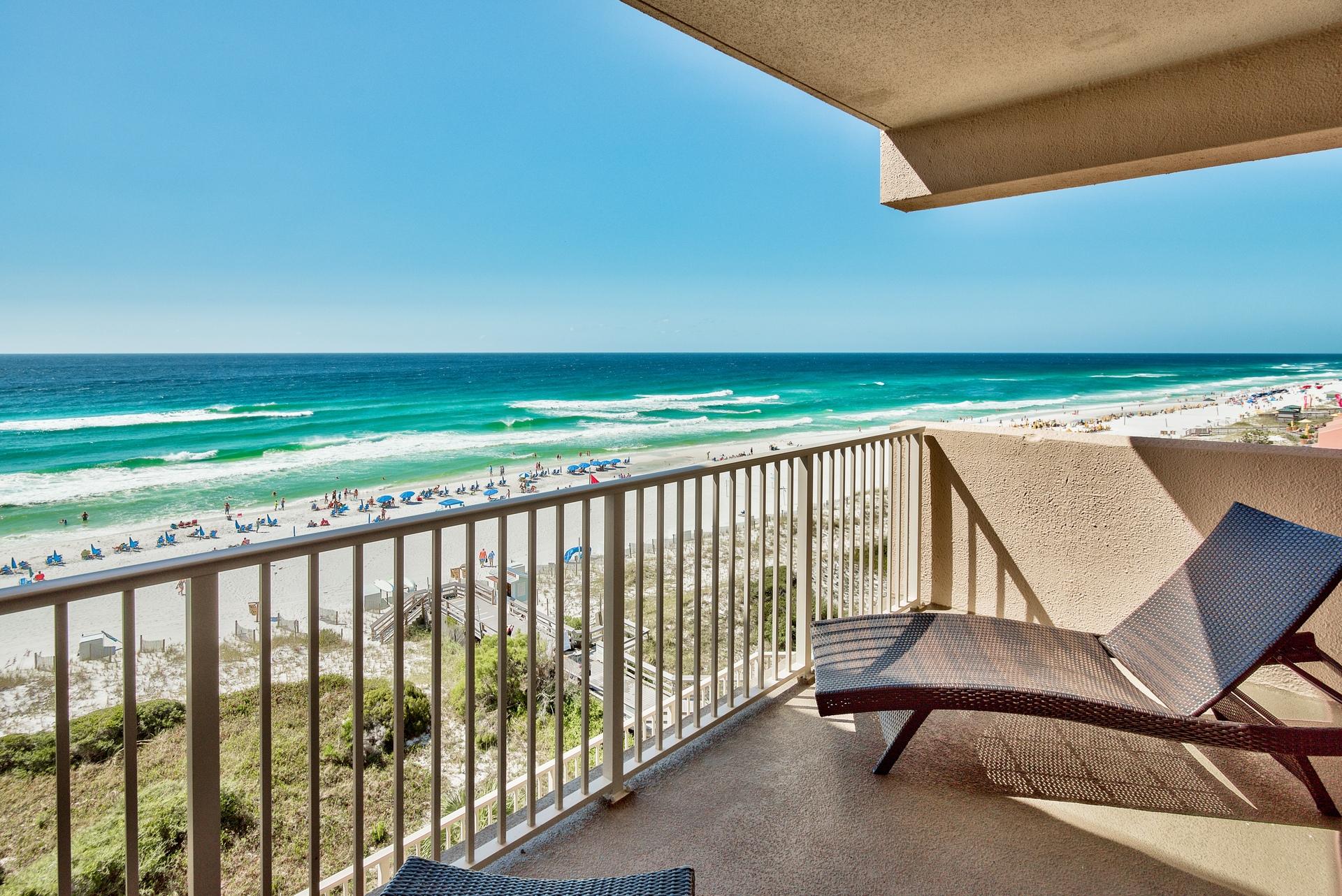 This amazing gulf-front, corner condo is for sale and being sold fully furnished. Gulf views abound from this stunning three-bedroom, three-bathroom condo in Beach Manor in Tops'l Beach and Racquet Resort. There are two waterfront master bedrooms with excellent views. Enjoy a cocktail at sunset on two balconies. Tile floors run throughout the living spaces and bedrooms. The kitchen is complete with wood cabinets and granite counter tops. This unit also has a washer and dryer. Beach Manor has a community pool and covered garage parking. Tops'l Beach and Racquet Resort is one of the area's best kept secrets. With a state preserve bordering the entire east boundary of the resort from Hwy 98 to the beach, this resort has incredible views.