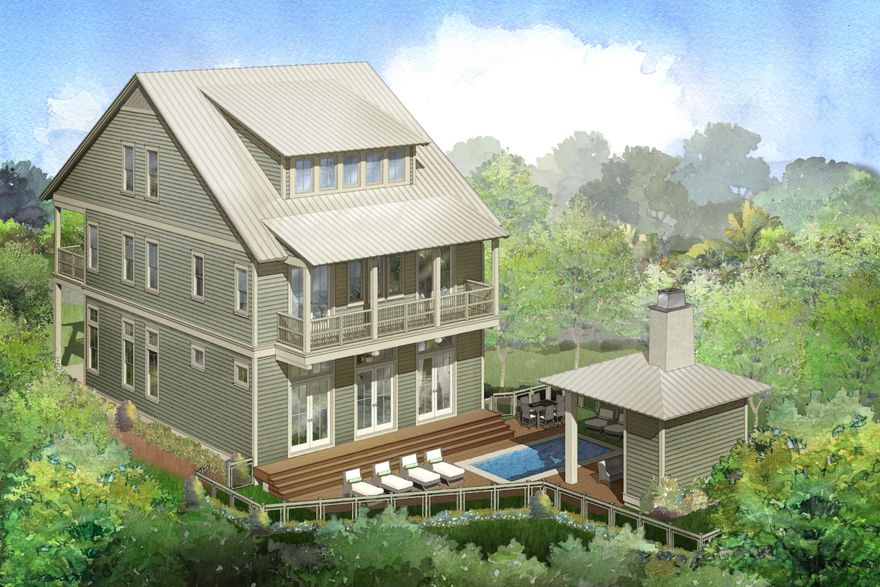 NEW WATERCOLOR HOME by Romair Construction. No attention to detail will be overlooked. The new purchaser of this home will have the ability to make certain selections, depending on the date of contract. The breathtaking open concept great room offers soaring 12' ceilings, abundant windows, stunning state of the art kitchen & lovely dining area all overlooking the pool and spectacular outdoor living area. Open the triple set of french doors in the great room and step outside by the pool with spa or relax under the cabana by the outdoor fireplace.