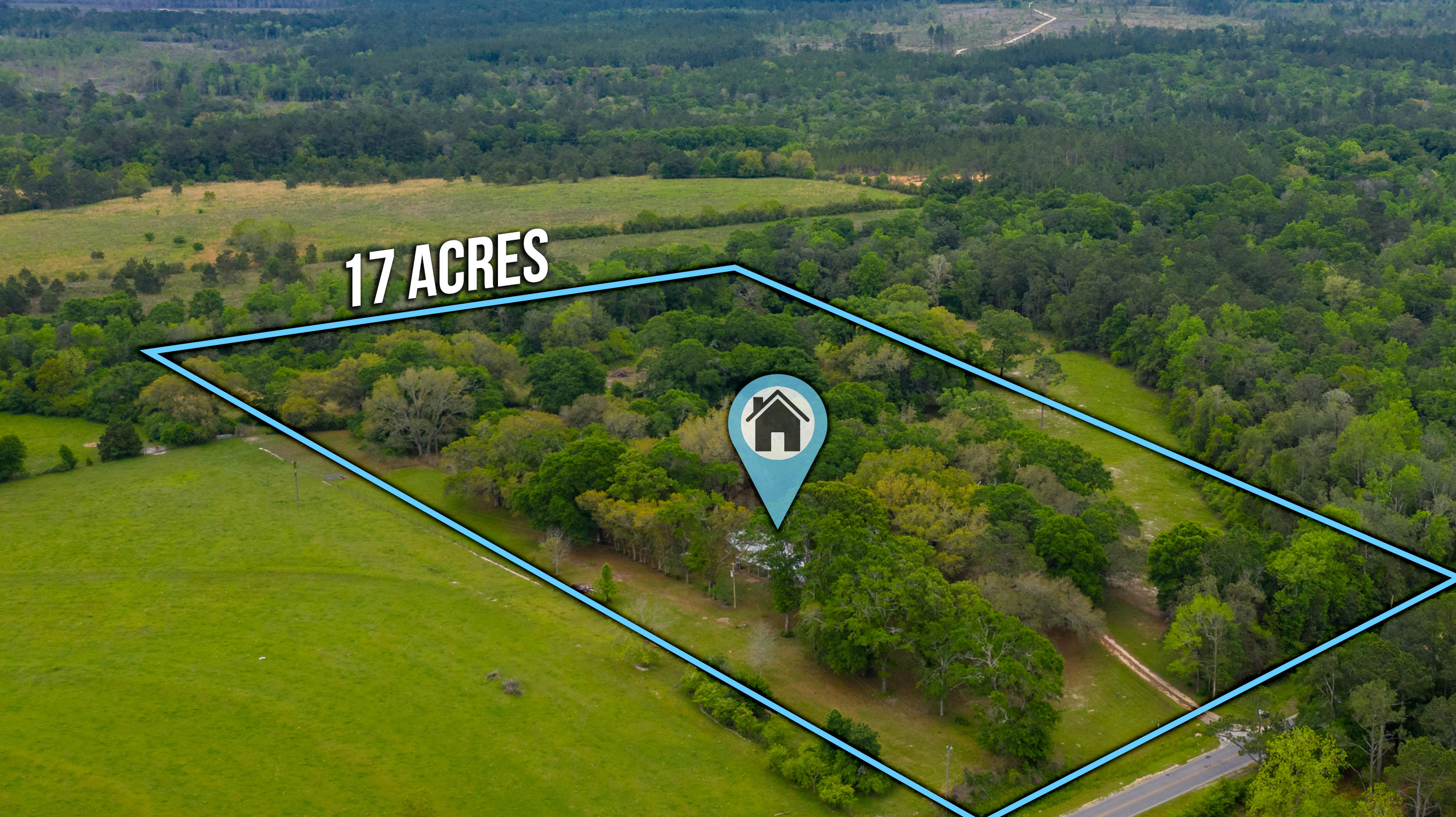 You won't want to miss this stunning FARMHOUSE on 17 acres with a beautiful creek, a barn and beautiful Oak trees throughout the property. This home has been completely renovated for the ultimate farmhouse style that everyone loves. Renovations include: Granite countertops, open floor concept with a beautiful wooden beam across the cathedral ceiling, brand new flooring throughout, shiplap, all except 3 windows have been replaced, newer paint inside and exterior. The roof was replaced 7 yrs ago, HVAC 6 years ago and the hot water heater 11 yrs old. Schedule your showing today!