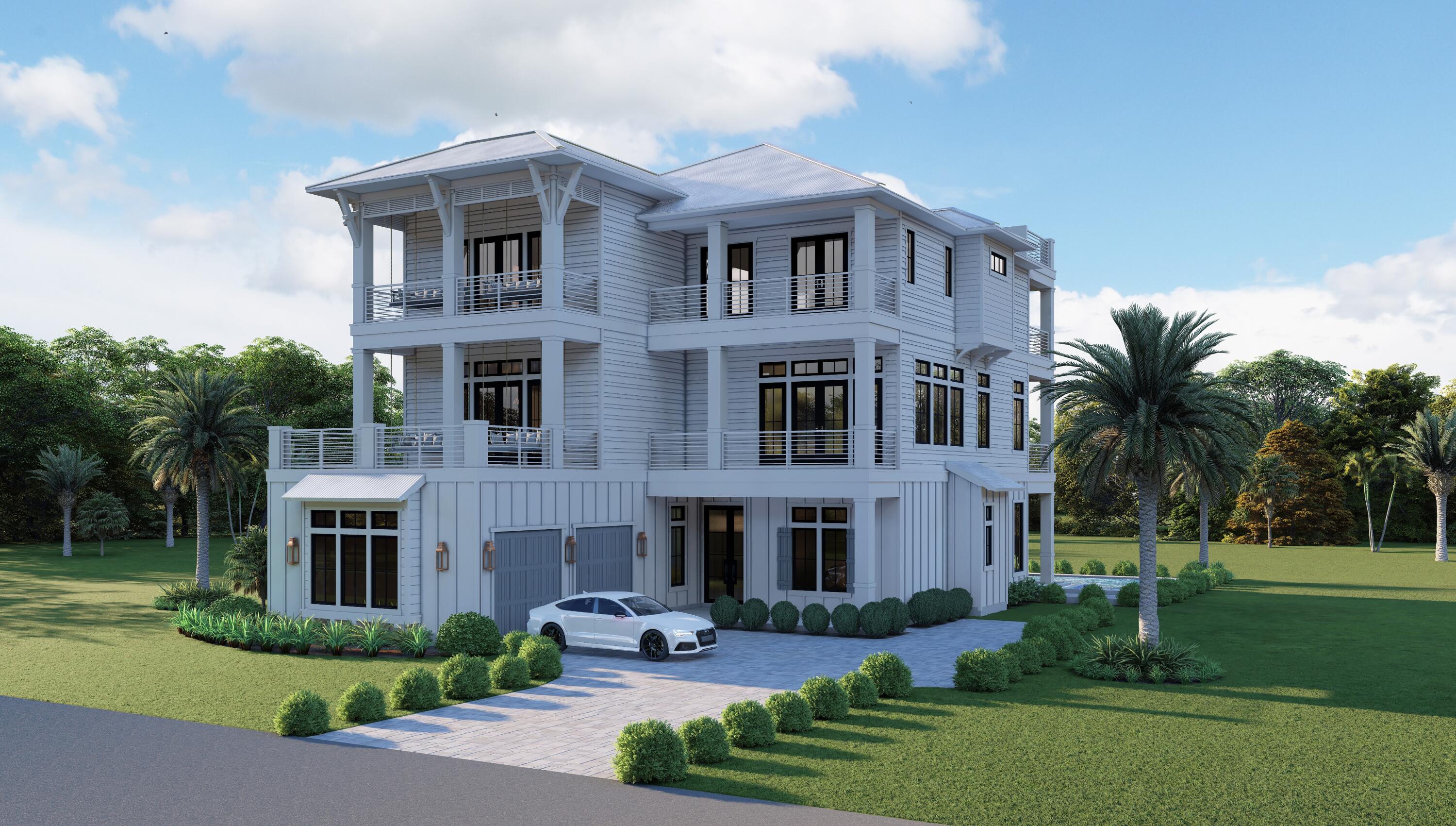 Step into a pre-construction gem with this coastal masterpiece that was designed specifically with making family memories in mind. Located south of 30A just east of Gulf Place in Blue Mountain Beach, highlights of the home include three luxurious master suites, abundant family gathering space, sweeping Gulf views from the third and fourth floor balconies, outdoor entertainment complete with a private pool, and a short walk to the beach. With rental projects exceeding $350K, this 6,850 sq. ft. home with an additional 4,000 sq. ft. of outdoor gathering space, features 8 bedrooms, 8 full bathrooms and 2 half bathrooms. Coastal chic details including crown molding, shiplap walls and custom trim add a special touch throughout the home. The first floor foyer with 12' ceilings and a Pecky Cypress touch welcomes you inside this dream home. Guests staying on the first floor can choose between two generous guest bedrooms with private ensuites. Younger guests will enjoy the bunk room on the first floor, which includes three queen bunk sets and opens to the first floor living room/game room. Highlights in the living room/game room include gathering space, a pool table, wet bar and sliding doors that lead to the lanai, outdoor living area and pool. The outdoor living area will include a gas grill station, summer kitchen and bar space for parties. The pool bathroom, which is accessed from the lania, conveniently features a shower as well. First floor guests also have access to their own laundry room. 

When you ascend to the second floor, you reach the heart of the home -- the great room, kitchen, dining and balconies ready to host family meals and celebrations. The second floor boasts 12' ceilings as well. The oversized great room features 8" Pecky Cypress beams, a gas fireplace, a large TV and beautiful sliding doors that open to the balcony. The great room flows into the chef's kitchen featuring Thermador appliances, a 60" gas range, a custom hood range with Pecky Cypress accents, a spacious island with the same Calacatta Quartz countertops located throughout the kitchen, and beautifully appointed finishes like the scalloped gray backsplash, black and brass island lights, Brassna pot filler and more. Topping off the gathering space is the oversized dining room with two farm tables featuring seating for 12 each, a continuation of the Pecky Cypress beams, and black steel dining room chandeliers. The dining room opens to a second balcony as well. A half bath is conveniently located by the great room. The second floor also hosts the first of three lavish Master Suites. The second floor Master Suite features exquisite design touches including a gorgeous master bathroom with dual vanities, a free standing soaking tub, an oversized shower and large walk-in closet. Additional accents include ceiling beams, ample storage, a bonus queen bunk alcove, and a private balcony with two custom porch swing beds. Finishing out the second floor is an additional guest suite, complete with a private ensuite and direct balcony access. 

The third floor boast two additional Master Suites, one additional guest bedroom, an additional living room, laundry room, half bath and extra large patio to enjoy amazing Gulf views. Both of the master suites on the third floor have gorgeous bathrooms with dual vanities, free standing tubs, oversized showers and walk in closets. They both feature unique ceiling accents and open onto separate balconies, one of which will be furnished with two porch swing beds. The guest bedroom on the third floor features a private ensuite and is located right next to the third floor living room, complete with gathering space, a wet bar, and an entertainment center with custom built ins. The third floor patio was designed with outdoor living at its best with lounge space, dining space for 12 and a spiral staircase to the bonus viewing deck on the fourth floor. Enjoy additional sunbathing space and the ultimate sunset views from the 500 square foot fourth floor patio.
 
The property also boasts a two-car garage and ample parking space for all guests. A vacation rental dream south of Scenic Highway 30A in Santa Rosa Beach, the beach is less than a 5 minute walk from the home. 

*All images, designs, landscaping, interior finishes and furnishes depicted herein are artist's conceptual renderings, which are based upon preliminary development plans that are subject to change without notice. All such materials are not to scale and are shown solely for illustrative purposes.

