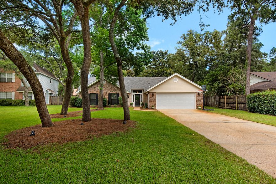 Charming, Updated Oasis in the Heart of Bluewater Bay!Welcome to yoru ream home nestled deep within the sought-after community of Bluewater Bay in Niceville, Florida! This impeccably updated, single-story brick beauty sits on nearly half an acre of meticulously landscaped paradise, framed by majestic live oak trees that provide both shade and Southern charm. With a fully fenced backyard, a screened-in pool, cozy fire pit area, and backyard storage shed, this outdoor retreat is tailor-made for both relaxation and entertaining!Step inside this petite but nearly perfect home, where no detail has been overlooked. Renovated in 2019 by the highly regarded Randy Wise Homes, every inch of the 3-bedroom, 2-bath residence has been thoughtfully upgraded to blend modern design with effortless comfort. You'll immediately notice the gorgeous new flooring throughout and the open-concept layout that creates a bright, inviting flow from the living area to the heart of the home - your stunning, fully updated kitchen!

The kitchen boasts sleek countertops, updated cabinetry, stainless steel appliances, and a layout perfect for everyday life or gathering with friends and family. Both bathrooms have been beautifully redesigned with modern tile work, stylish vanities, and spa-like finishes that make daily routines feel indulgent. 

The home's layout maximizes space and functionality, making it feel larger than its footprint. Natural light floods each room, and every corner reflects the care and attention poured into this home's renovation. 

Out front, the yard offers curb appeal in spades, with a deep lawn perfect for games, gardening, or simply enjoying the Florida sunshine under the canopy of your studding live oaks. 

This home is the total package; updated, adorable, move-in ready, and situated in the desirable Niceville school district. Whether you're sipping coffee by the pool, hosting friends for a backyard fire, or enjoying peaceful walks around the block, you'll find that life here is something special!

Don't miss your chance to own this rare gem in Bluewater Bay - homes this charming and updated don't last long! Roof 2019, WH 2020, HVAC 2019