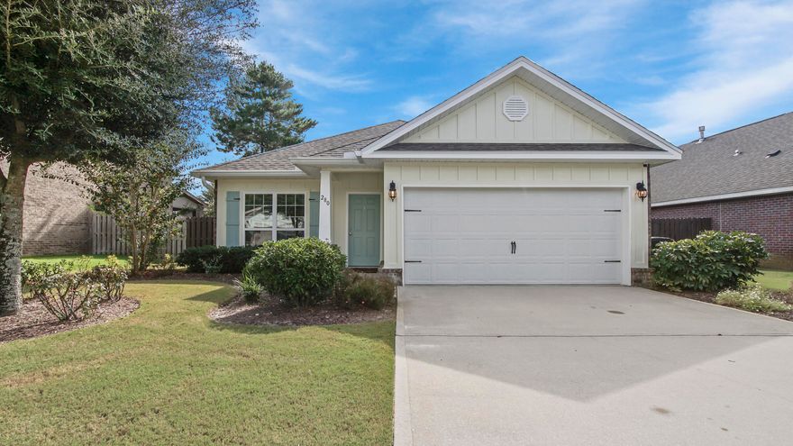 Hammock Bay Lifestyle at it's finest! This property sits on a beautiful pond, imagine watching pond life as you sip on your coffee every morning from the back porch. Many features/upgrades to include: fenced backyard, patio, screened-in back porch, tankless water heater, new paint on front, kitchen island with overhang for bar stools, wood look tile floors, tile backsplash, granite tops, gas stove, ceiling fans in bedrooms, beautiful barn door in master and ADT alarm system with cameras. Must see this beauty!