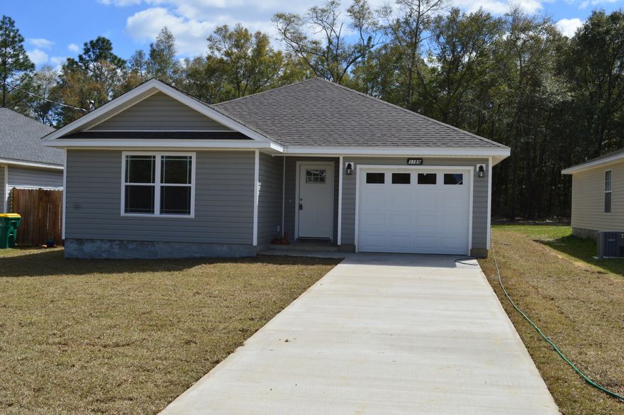 Great  new 3 bedroom and 2 bath home in Garden City, just north of Crestview.   Split bedroom floor plan with a very roomy master.  Kitchen features rich cabinets and stainless steel appliances.  Ample dining area adjoins the kitchen and living area.  Wood laminate flooring in the common areas and carpet in the bedrooms.  A quality home at an affordable price!