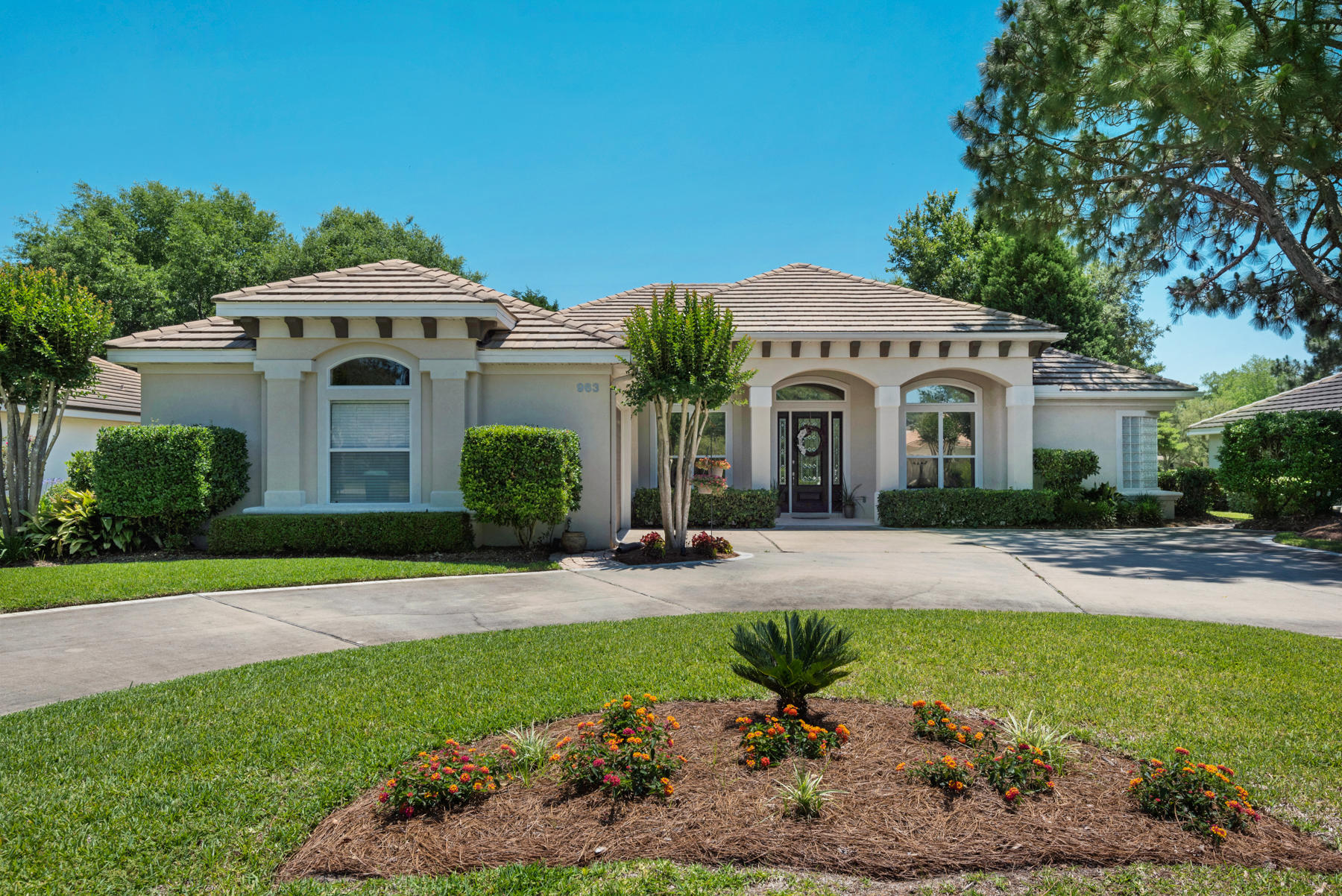 Welcome to this stunning Shalimar Point property! This turn-key, open concept, meticulously maintained, pool home sits on the 7th fairway of the Shalimar Point Country club. Down the lushly landscaped drive into the gated Shalimar Point neighborhood, this home features a circle driveway, mature landscaping, fenced backyard, large pool deck, screened porch, gunite pool, and views of the golf course. The landscaping provides natural privacy while you enjoy the backyard oasis! Inside you enter to soaring 11' ceilings and large rooms that make this 2663sqft home live large! The formal dining room boasts hardwood floors and room for an oversized table while French doors lead you into the office that includes a closet and built in bookshelves. (This room could be used as a guest 4th bedroom) ... The family room is flooded with natural light, a gas fireplace, room for the largest of big screen tv's, and an open concept that flows into the kitchen and eat-in area. Travel over to the kitchen and take a seat the wrap around breakfast bar where you'll find granite counter tops, stainless steel appliances, a gas cooktop/range, plenty of cooking and prep space, a pantry, and more! The additional dining space off of the kitchen is large enough to accommodate a round 6 person table and includes French doors out to the screened porch. The back den/living space is off of the eat-in kitchen area and can be used as flex space for your families needs ???????? frame it in for a 4th or 5th bedroom, use it as a media room/living room, or even a work out/playroom space. Additionally, there are 2 guest bedrooms and 2 baths within this home creating an ideal floor plan! The master retreat includes a massive en-suite bathroom with dual vanities, soaking tub, separate shower, and walk-in closet. The master features double doors to the screened porch and room for a king sized bed and oversized furniture. This home checks ALL your boxes and will please even the pickiest of buyers! Come see it today and prepare to fall in love!