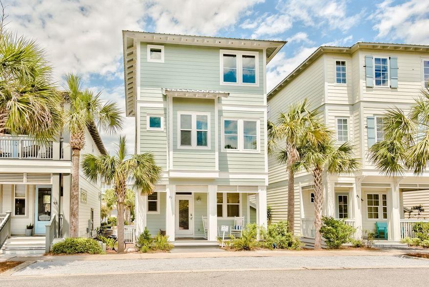 ''A Good Distraction'' is a charming five-bedroom, three-and-a-half-bathroom home centrally located just a short stroll to Seacrest Beach's 12,000 sq ft lagoon pool. The front porch welcomes you to this great vacation getaway. This professionally decorated home will be sold furnished and ready to enjoy with new exterior paint in March 2020. The open living, dining and kitchen on the first floor are ideal for entertaining or family get togethers. Stainless appliances and custom cabinets complete the kitchen. There is a half bath on the ground floor as well. Wood floors run throughout the living areas. The second floor includes the master bedroom and additional guest bedroom and laundry room. Two bunk rooms and another guest bedroom are located on the third floor with a private roof deck.