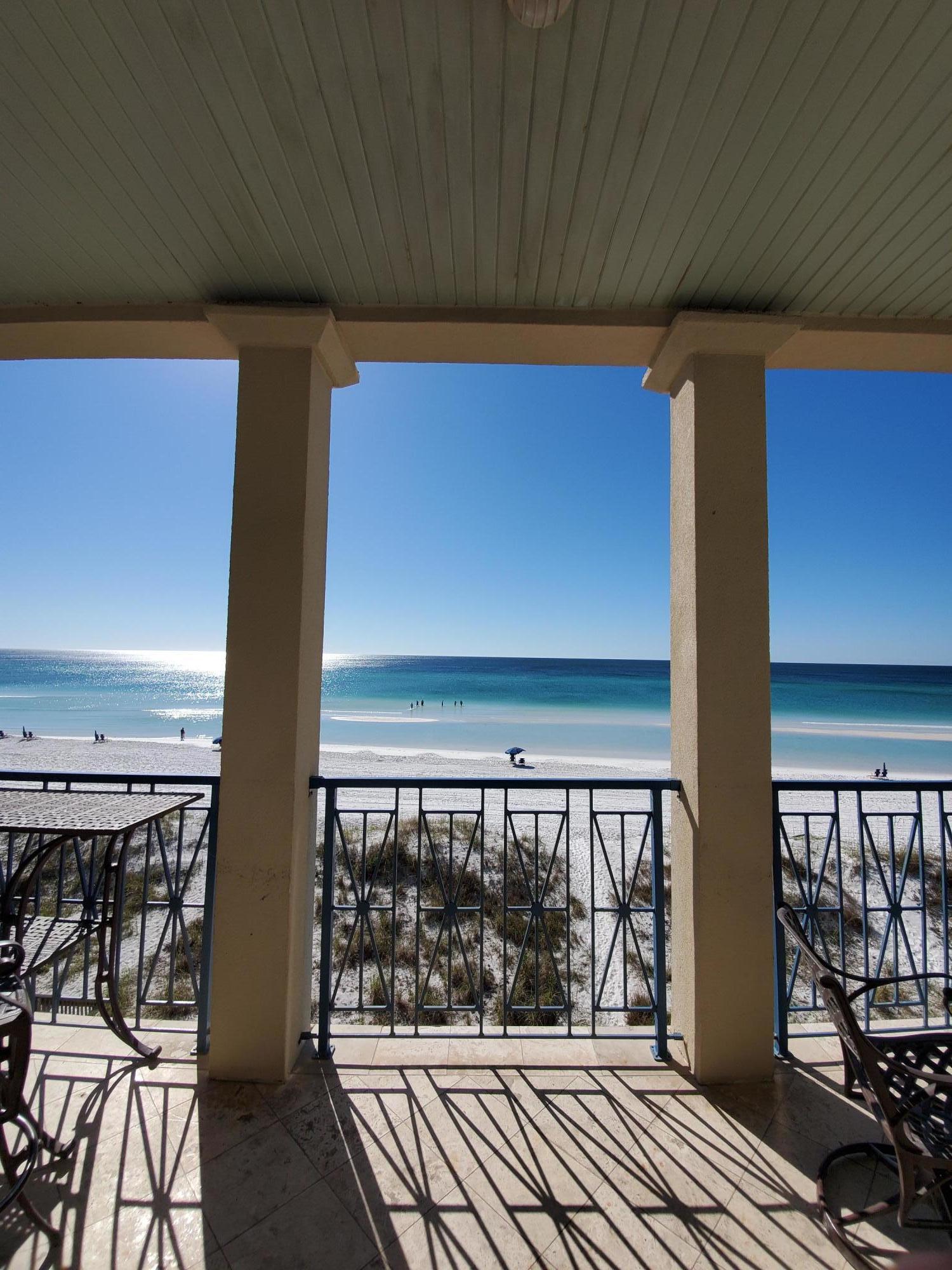 This location is one of the most sought after in the Highly desirable Delos Development. With 3 levels of breathtaking views. Located on the Gulf of Mexico. Boasts 10' ceilings with crown molding and private beach access. The first floor has a summer bunk room as well as a large suite that boasts an outdoor inset hot tub overlooking the Gulf. And sunset views that some could only dream ofAlso has a rare low maintenance all concrete construction with a rental cash machine of 158k at 50% owner occupied. New air conditioners and recently updated. Sleeps up to 14. Unit is 19' above sea level