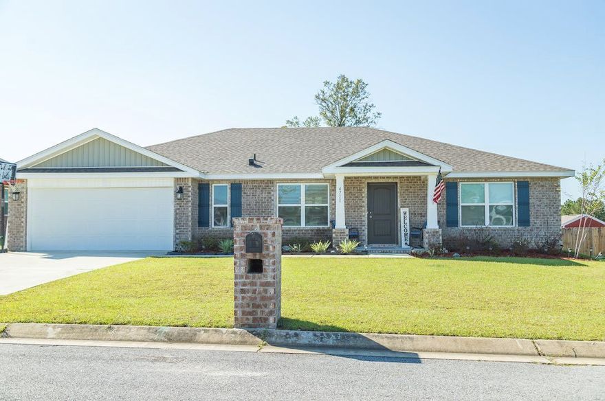 Come see this NEW home that is less than one year old.  Great location in highly sought-after Whisper Creek neighborhood. Home is a split floor plan and sits on a large lot in a cul-de-sac. Approx. 30-minute drive to two of the best beaches in NWFL, Navarre & Pensacola. Convenient to bases, shopping and offers quick access to I 10. The luxury vinyl planking and open floor plan gives this home a warm and cozy feel which easily compliments the granite countertops large ceilings. The large back yard is enormous and is perfect for outdoor entertaining and dining.  This one won't last long. Must see to believe
